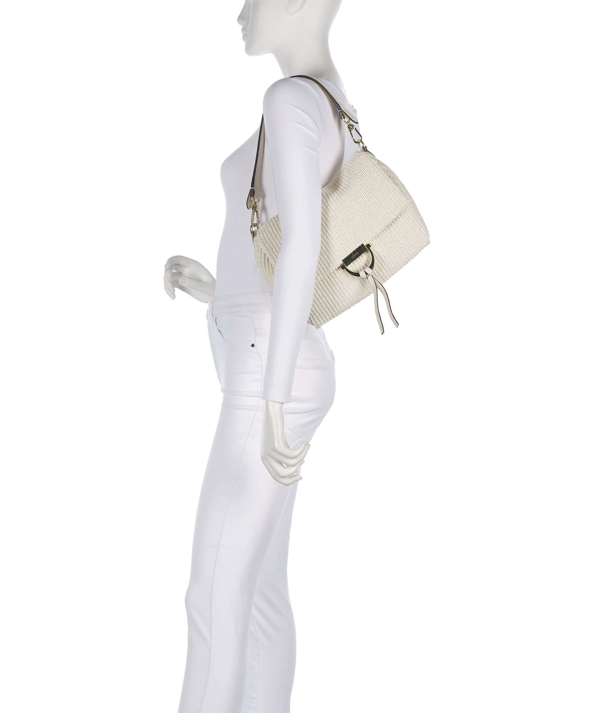 Abro Raffia Classica Temi Medium Torba na ramię beige - Image 3