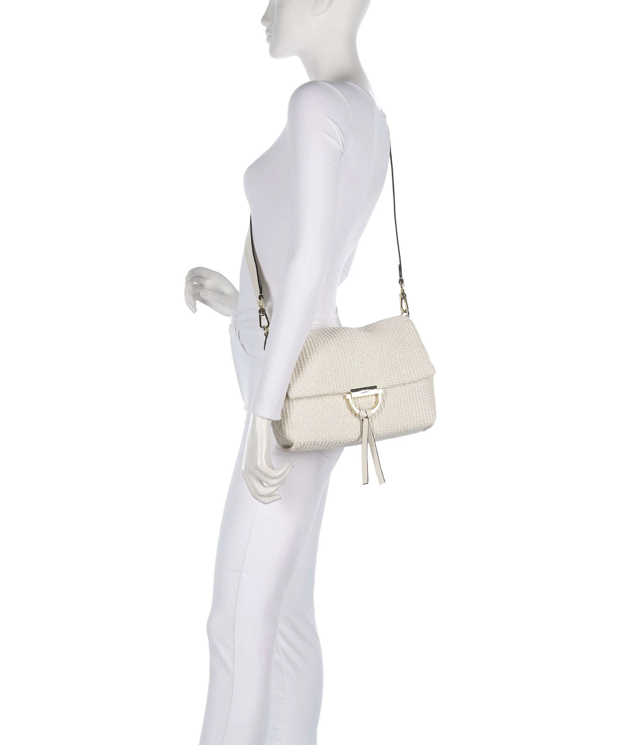 Abro Raffia Classica Temi Medium Torba na ramię beige - Image 4