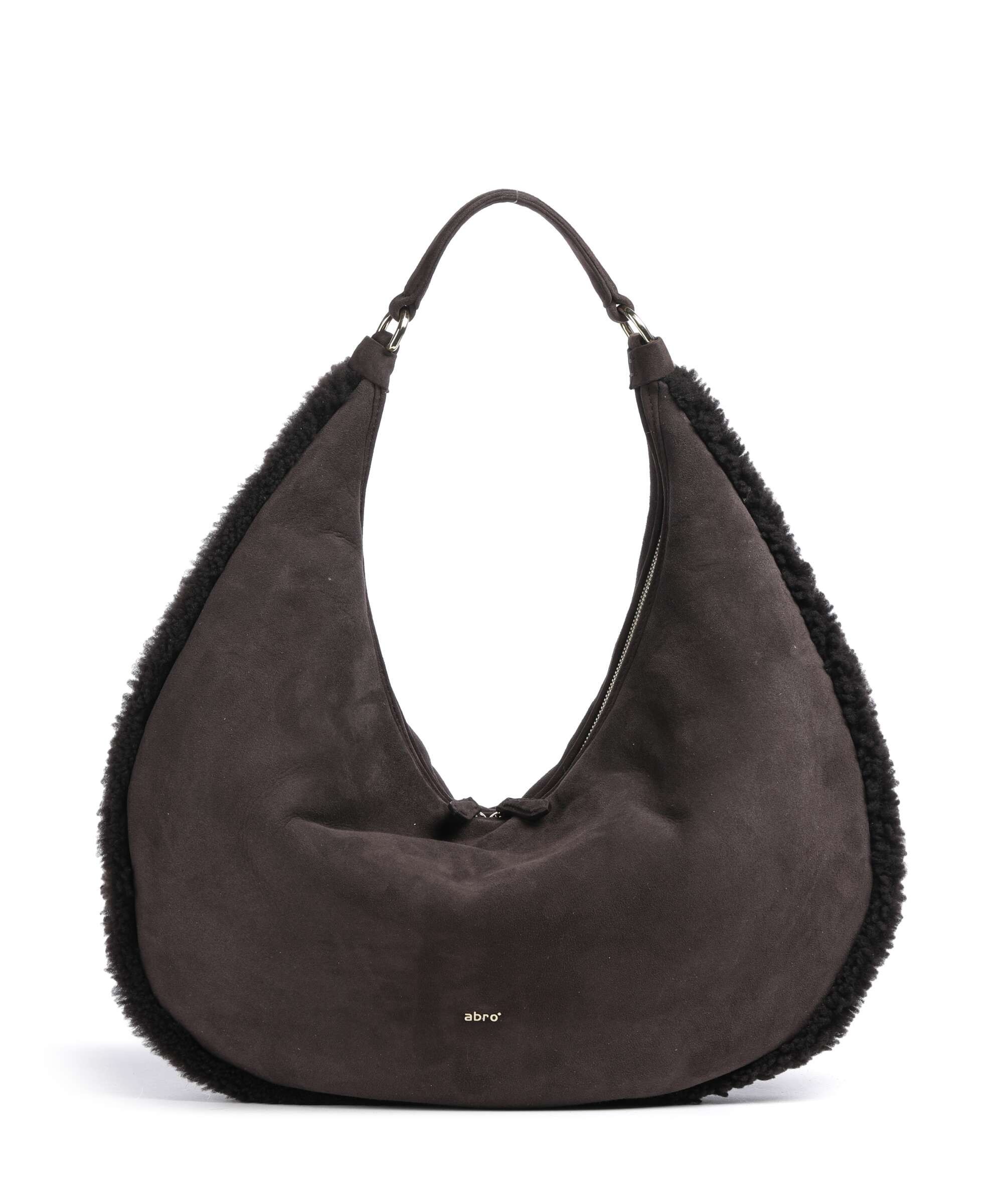 Abro Shearling Nana Big Torebka worek dark brown