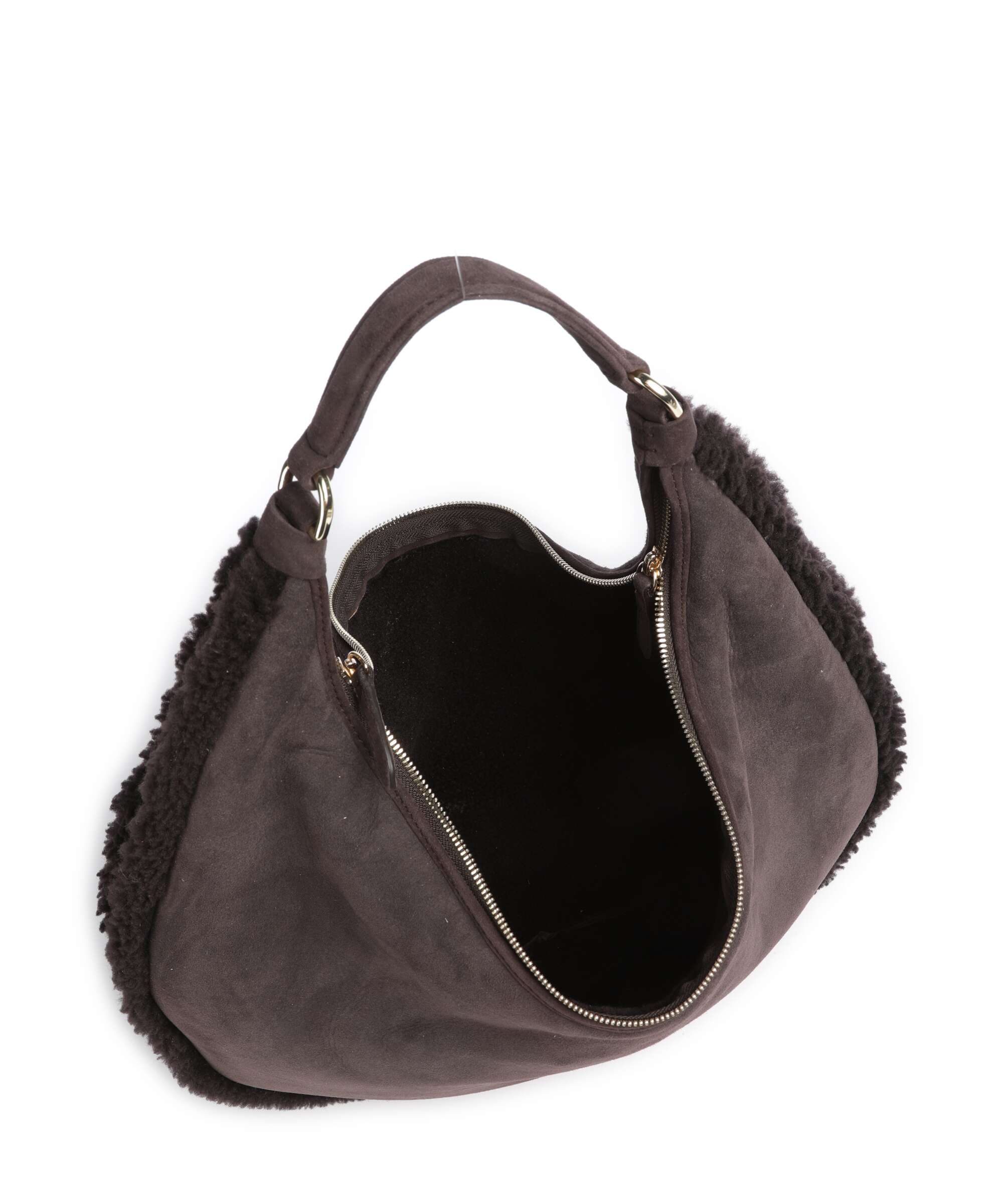 Abro Shearling Nana Big Torebka worek dark brown - Image 5