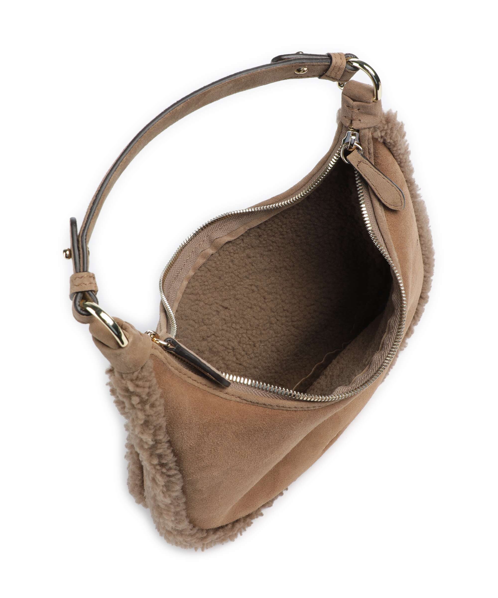 Abro Shearling Nana Mini Torba na ramię cappuccino - Image 5