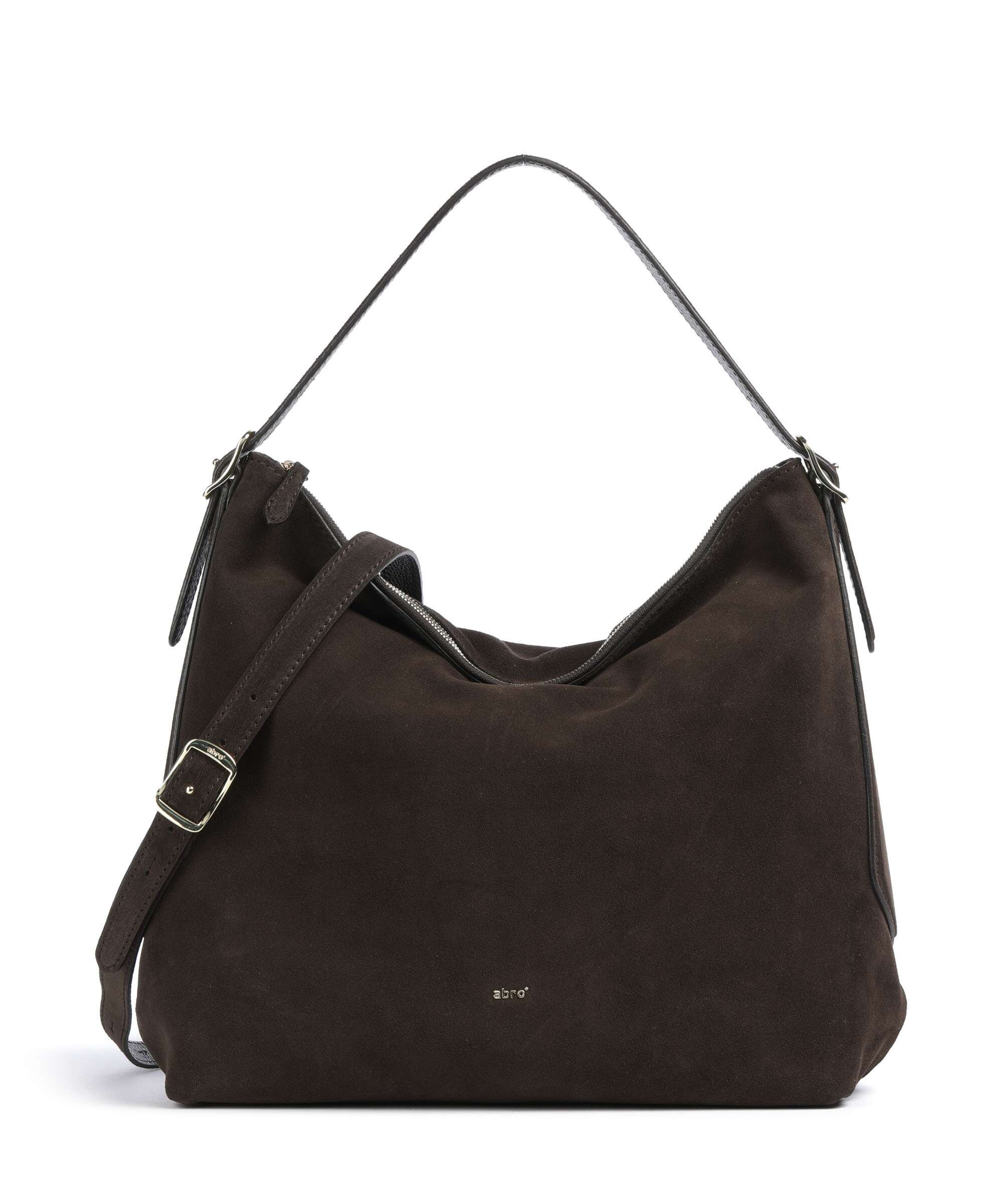Abro Suede Carina Torebka worek dark brown