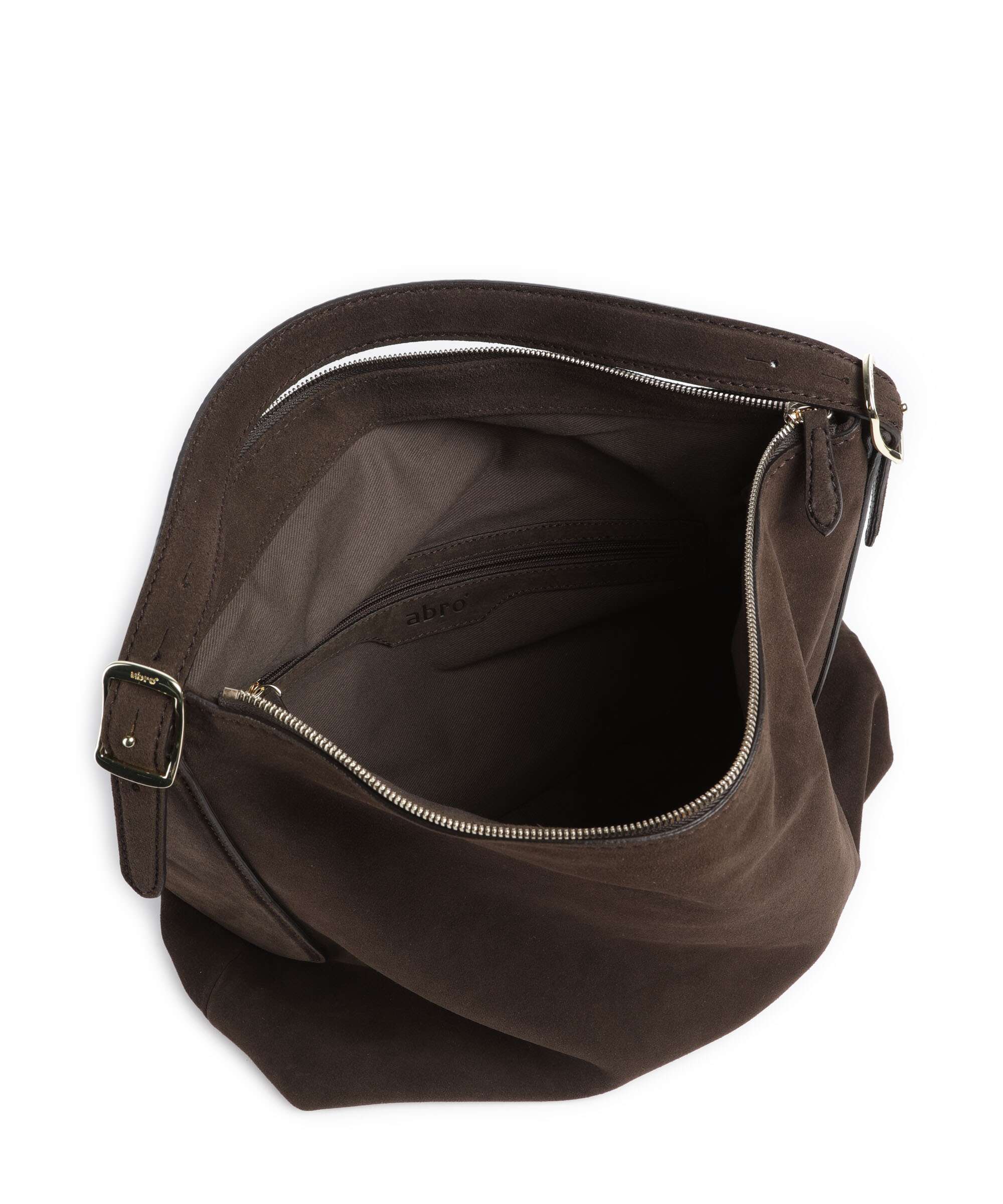 Abro Suede Carina Torebka worek dark brown - Image 6