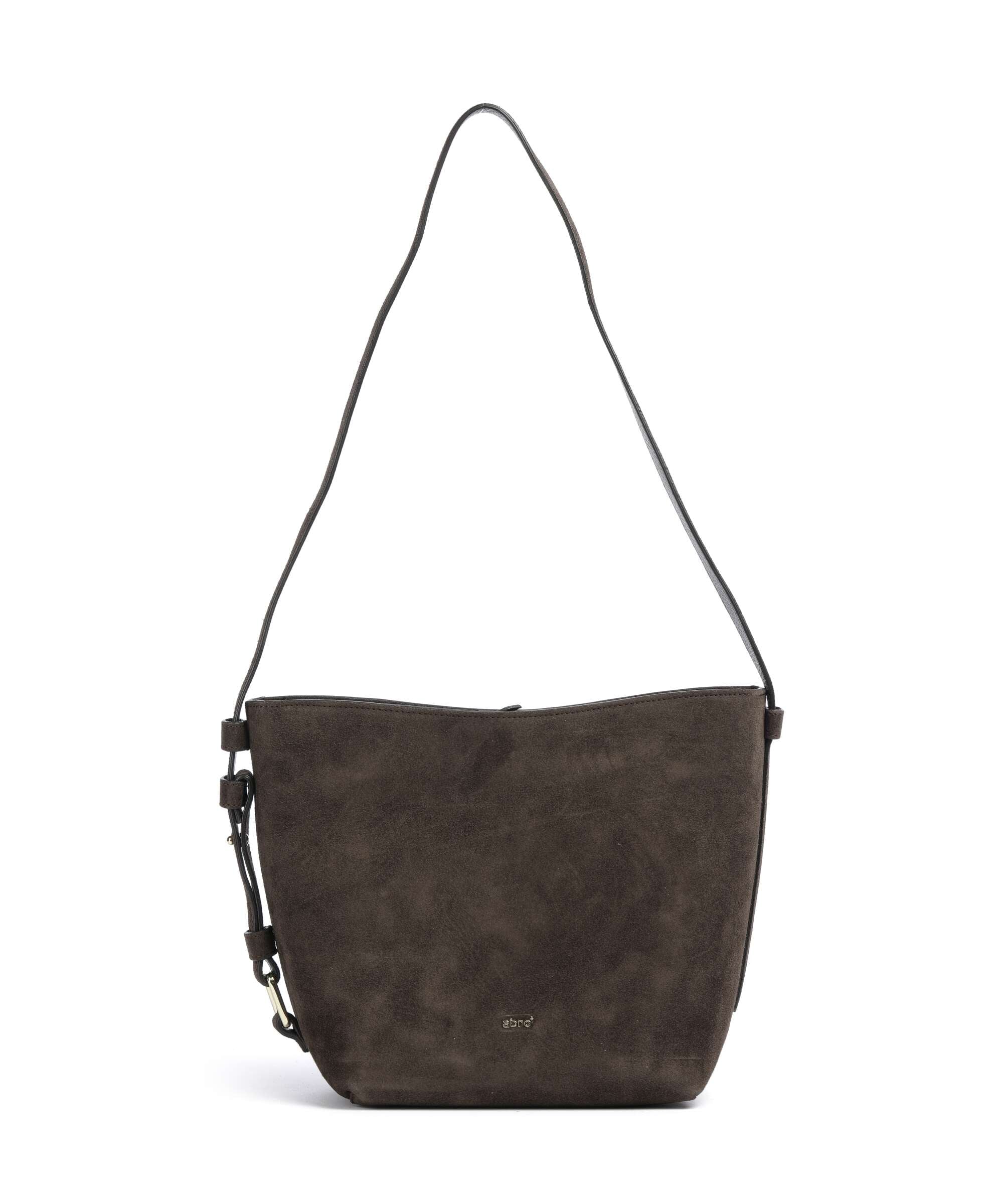 Abro Suede Cosmo Torebka worek dark brown