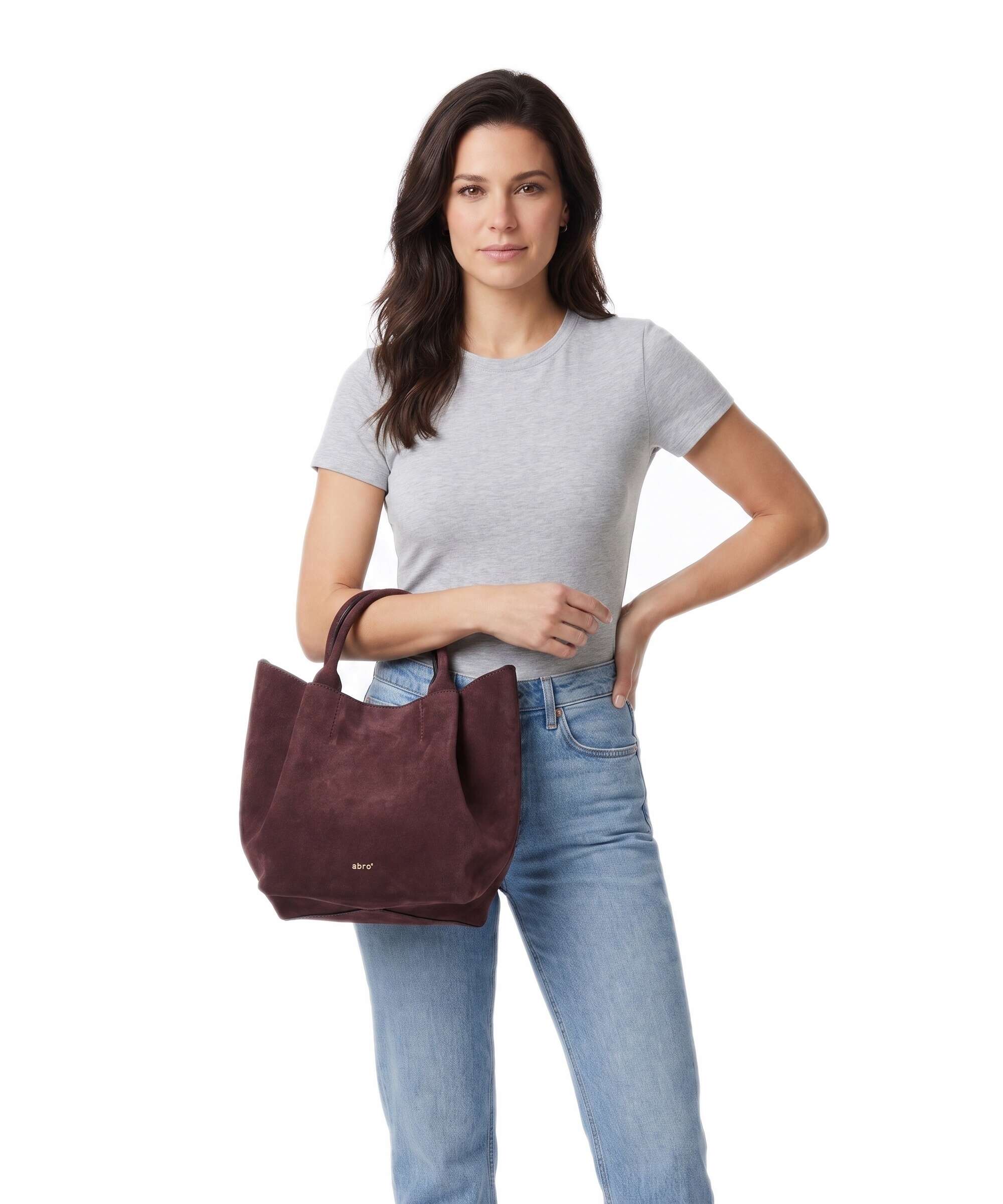 Abro Suede Essential Small Torebka burgundy - Image 3