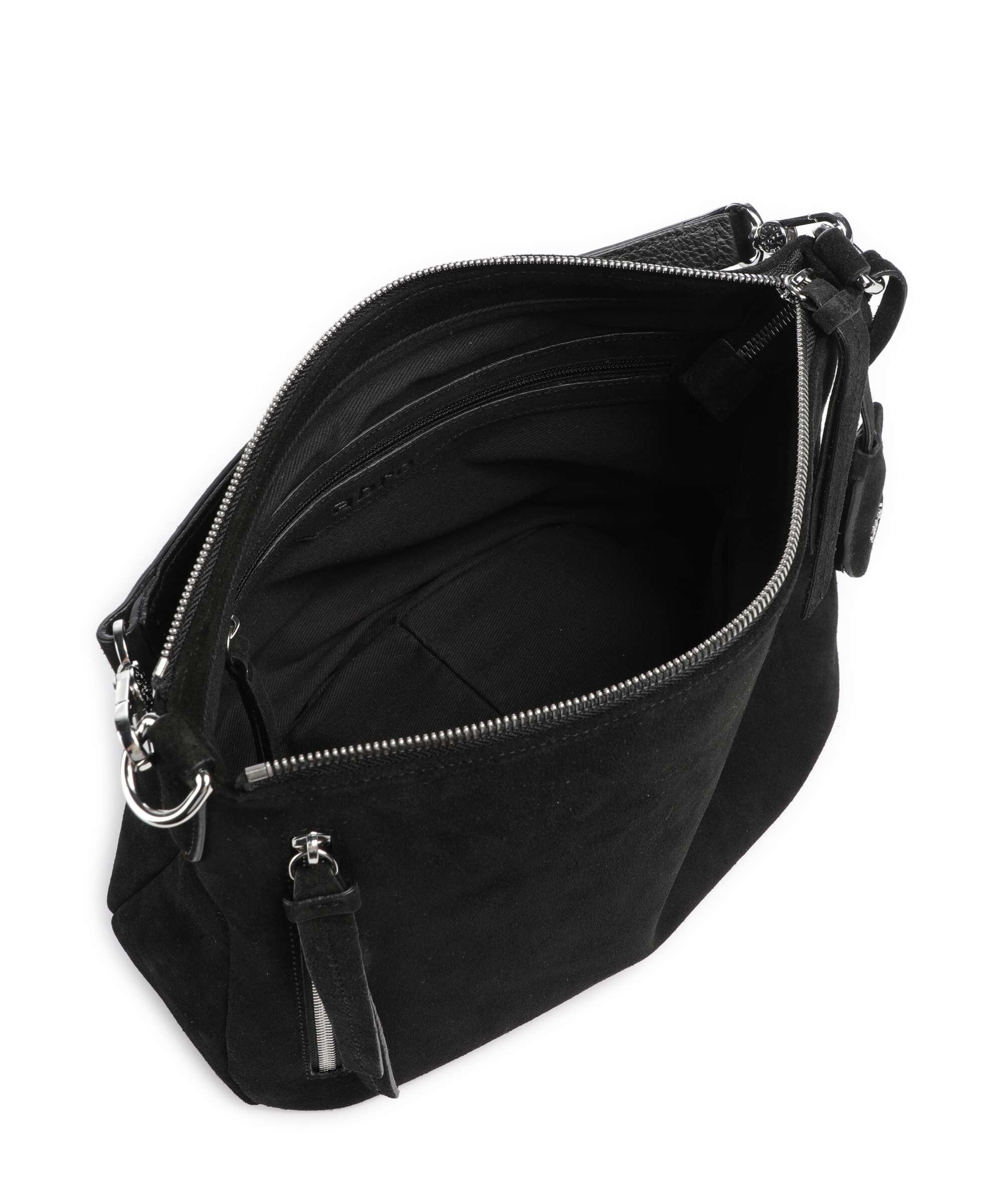 Abro Suede Juna Small Torebka worek black/nickel - Image 6
