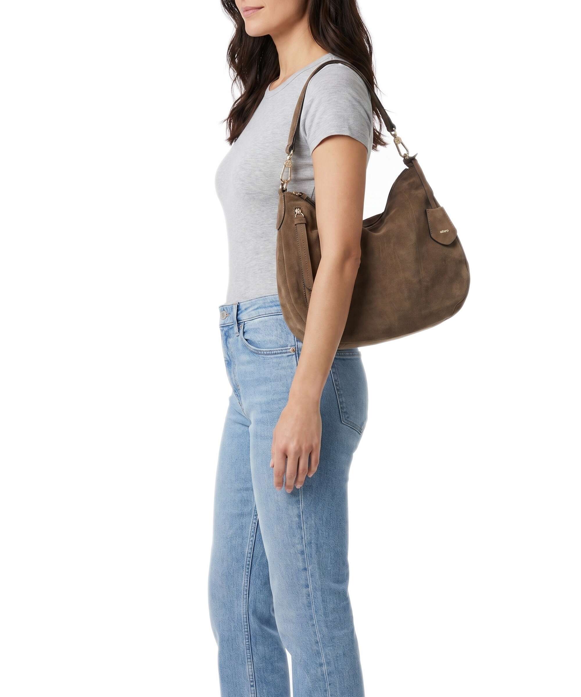 Abro Suede Juna Small Torebka worek khaki - Image 3