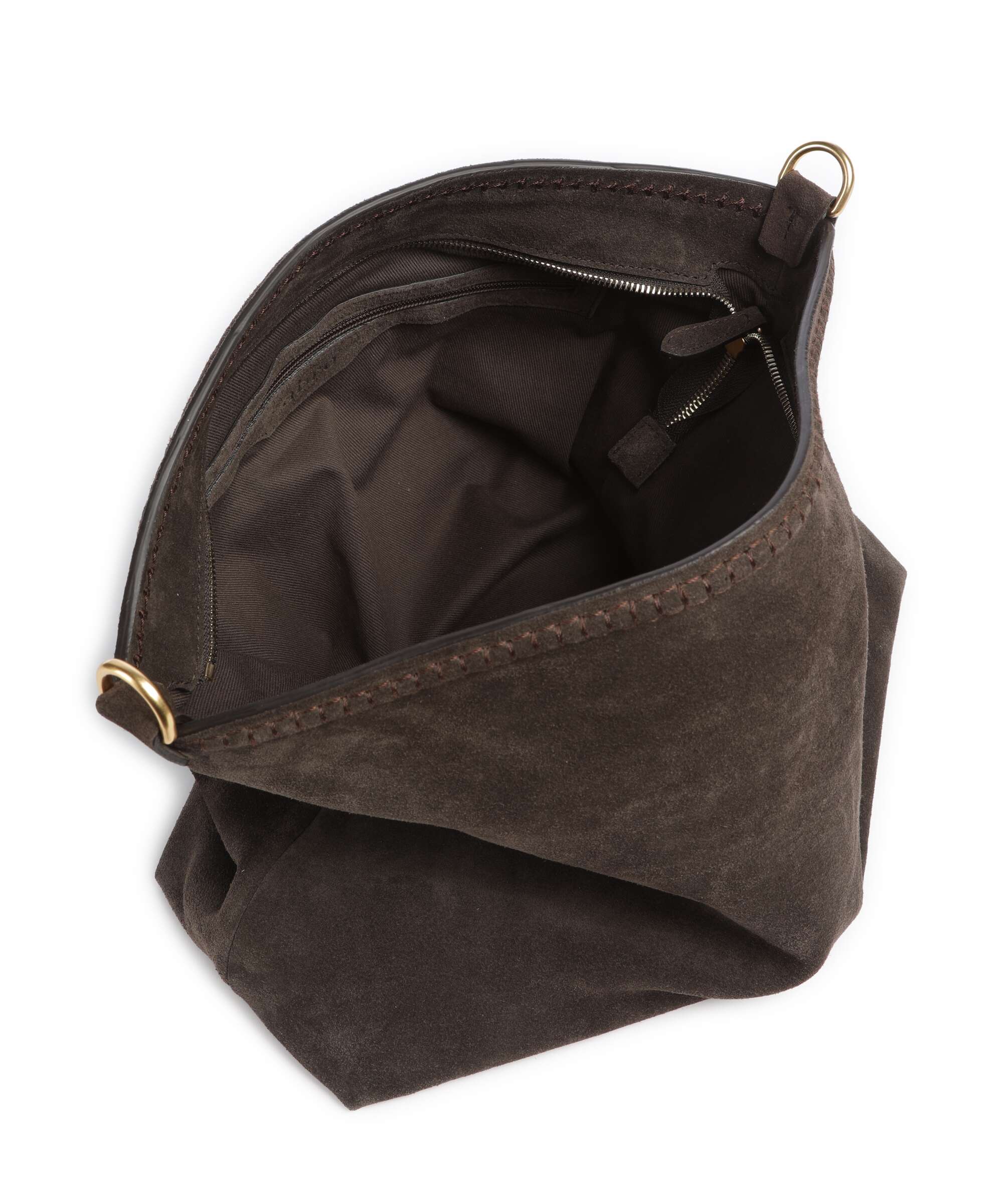 Abro Suede Signature Torebka worek dark brown - Image 6