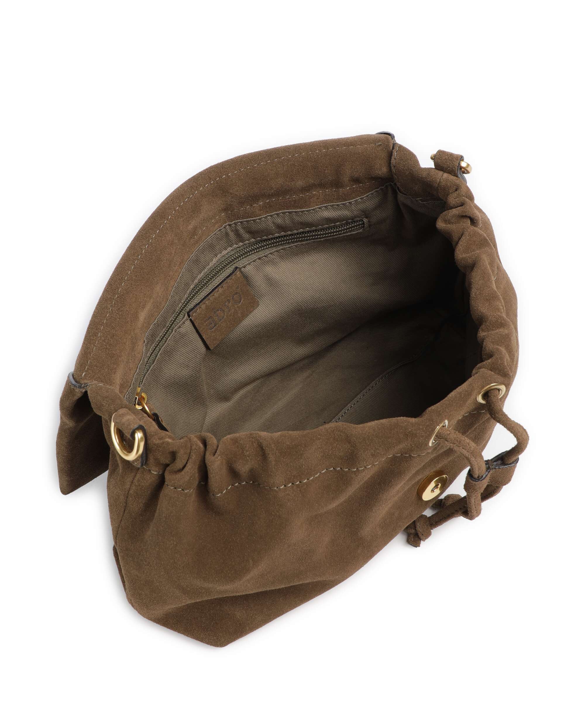 Abro Suede Temi Medium Torba na ramię khaki - Image 5