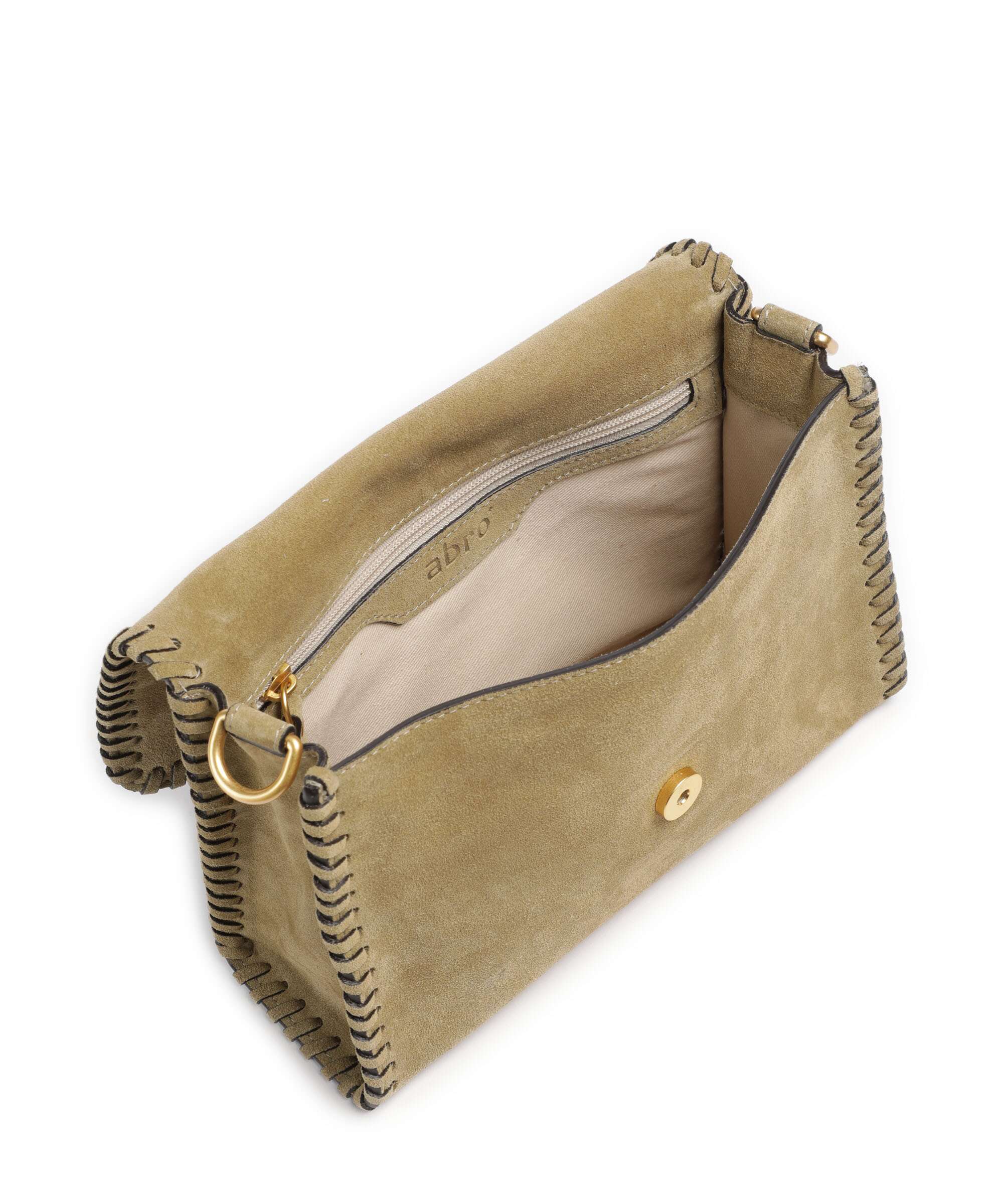 Abro Suede Temi Stitch Torba na ramię mud - Image 6