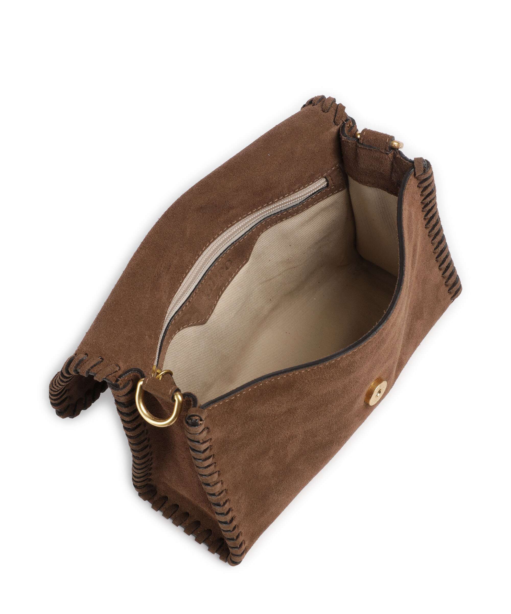 Abro Suede Temi Stitch Torba na ramię wood - Image 6