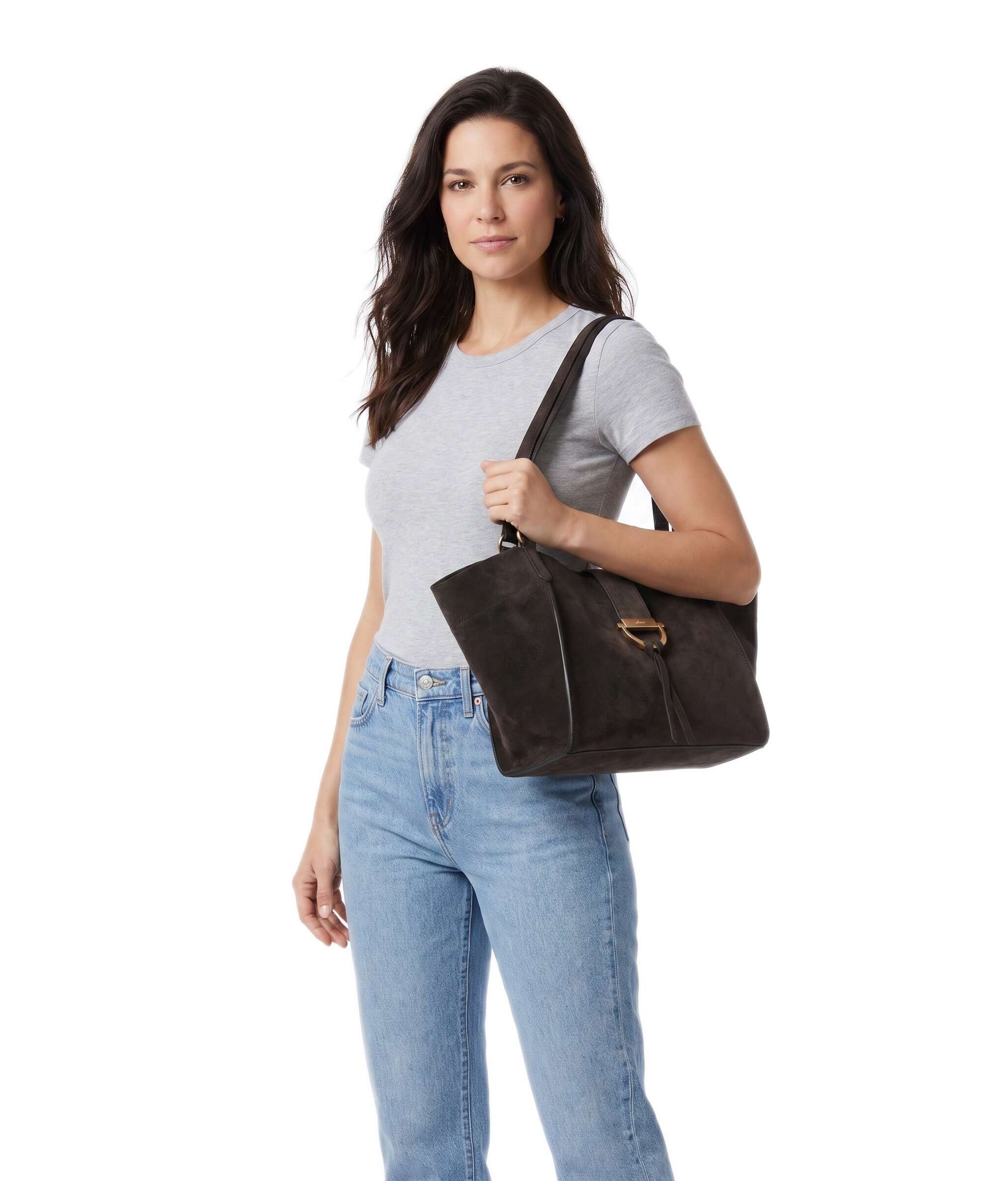 Abro Suede Temi Torba na zakupy dark brown - Image 3