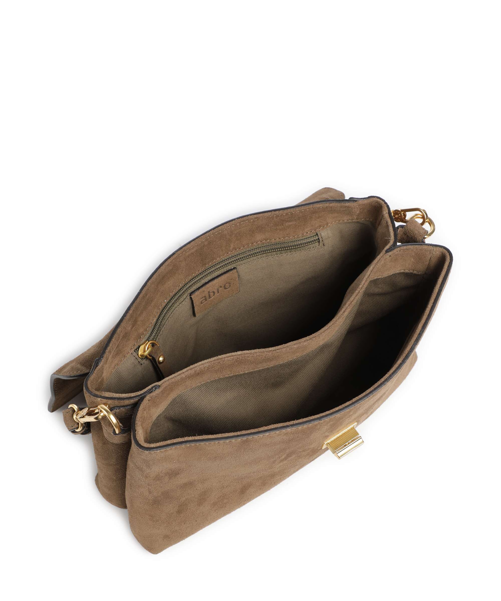 Abro Suede Twist Torba na ramię khaki - Image 5