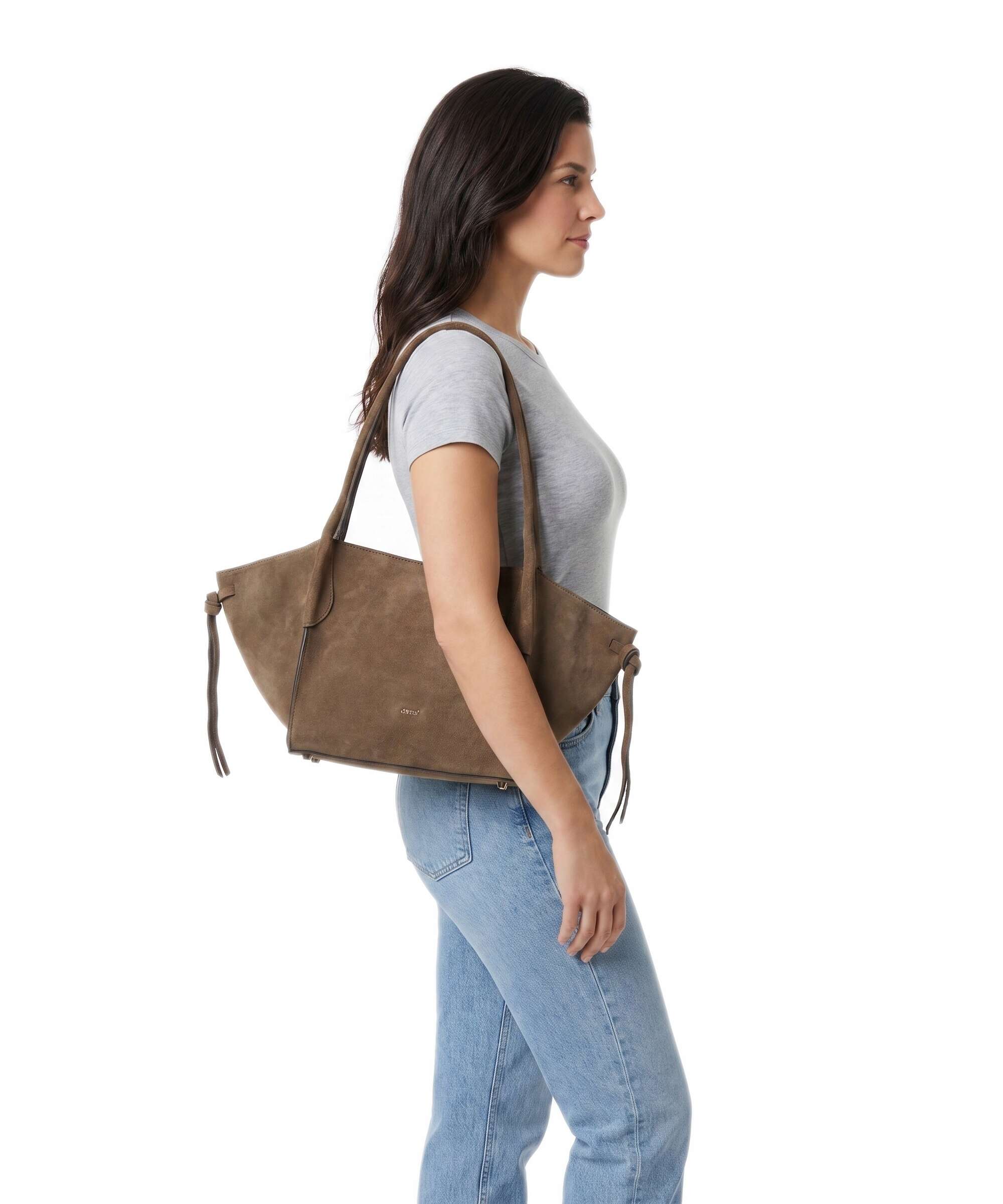 Abro Suede Vibe Small Torba na ramię khaki - Image 3