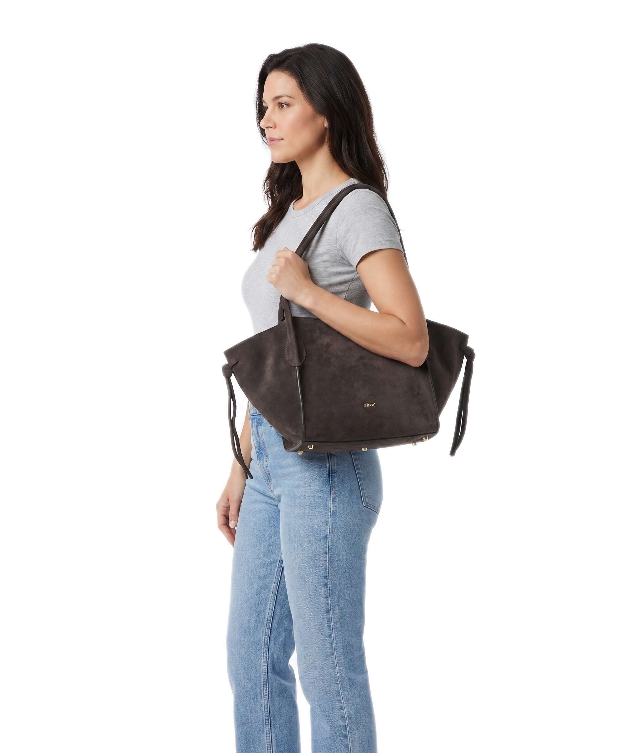 Abro Suede Vibe Small Torba na ramię dark brown - Image 3