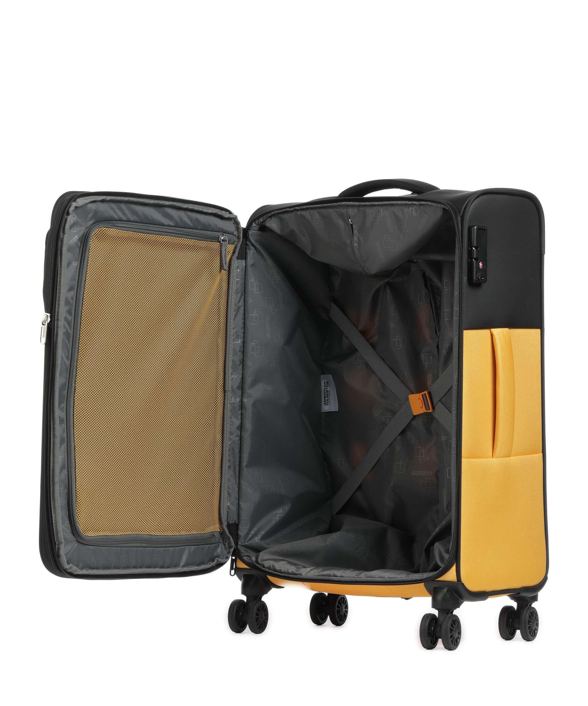 American Tourister Daring Dash M Walizka na 4 kołach black/yellow - Image 6