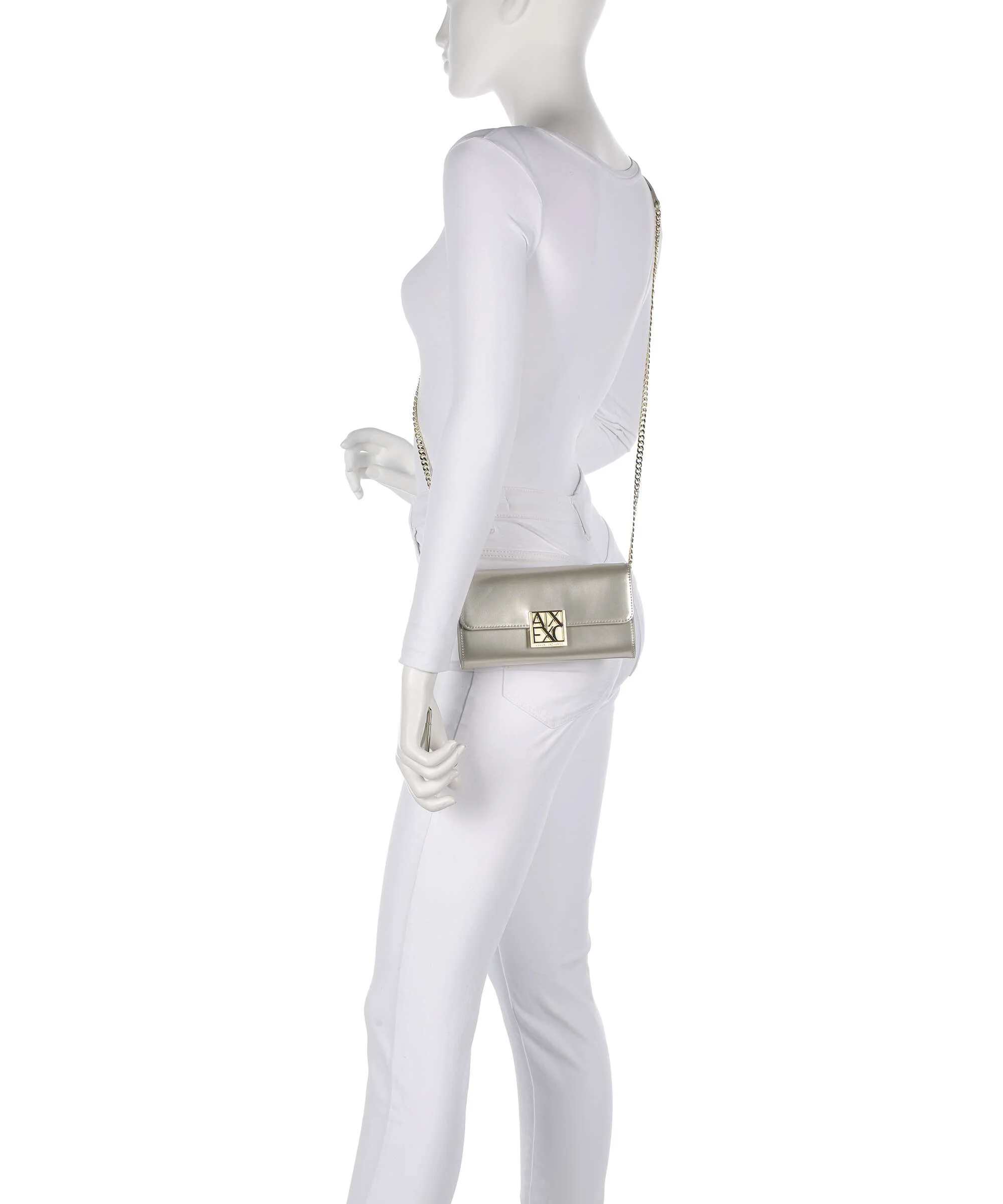 Armani Exchange Amy Torba przez ramię light gold - Image 3
