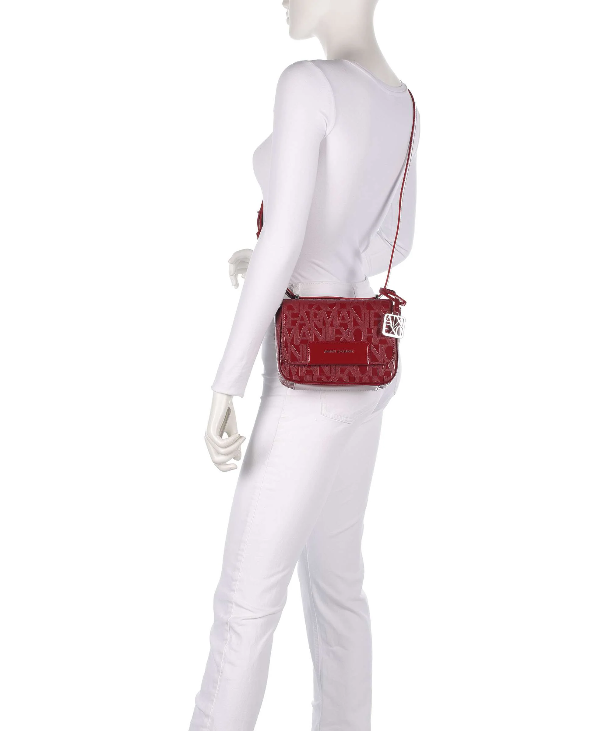 Armani Exchange Liz Patent Torba przez ramię red dahlia - Image 3