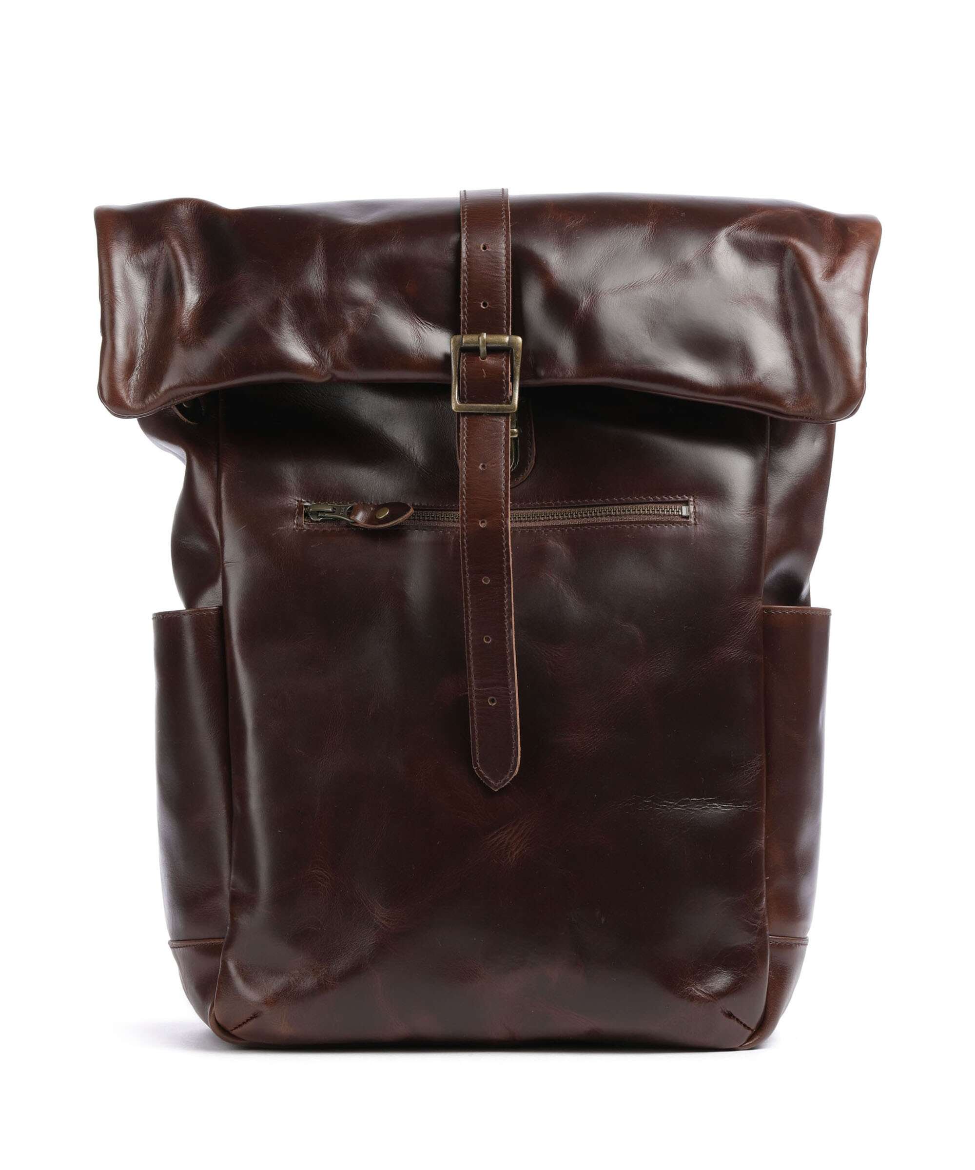 Buckle & Seam Crazy Horse Norman Plecak z rolowanym zamknięciem brown/dot