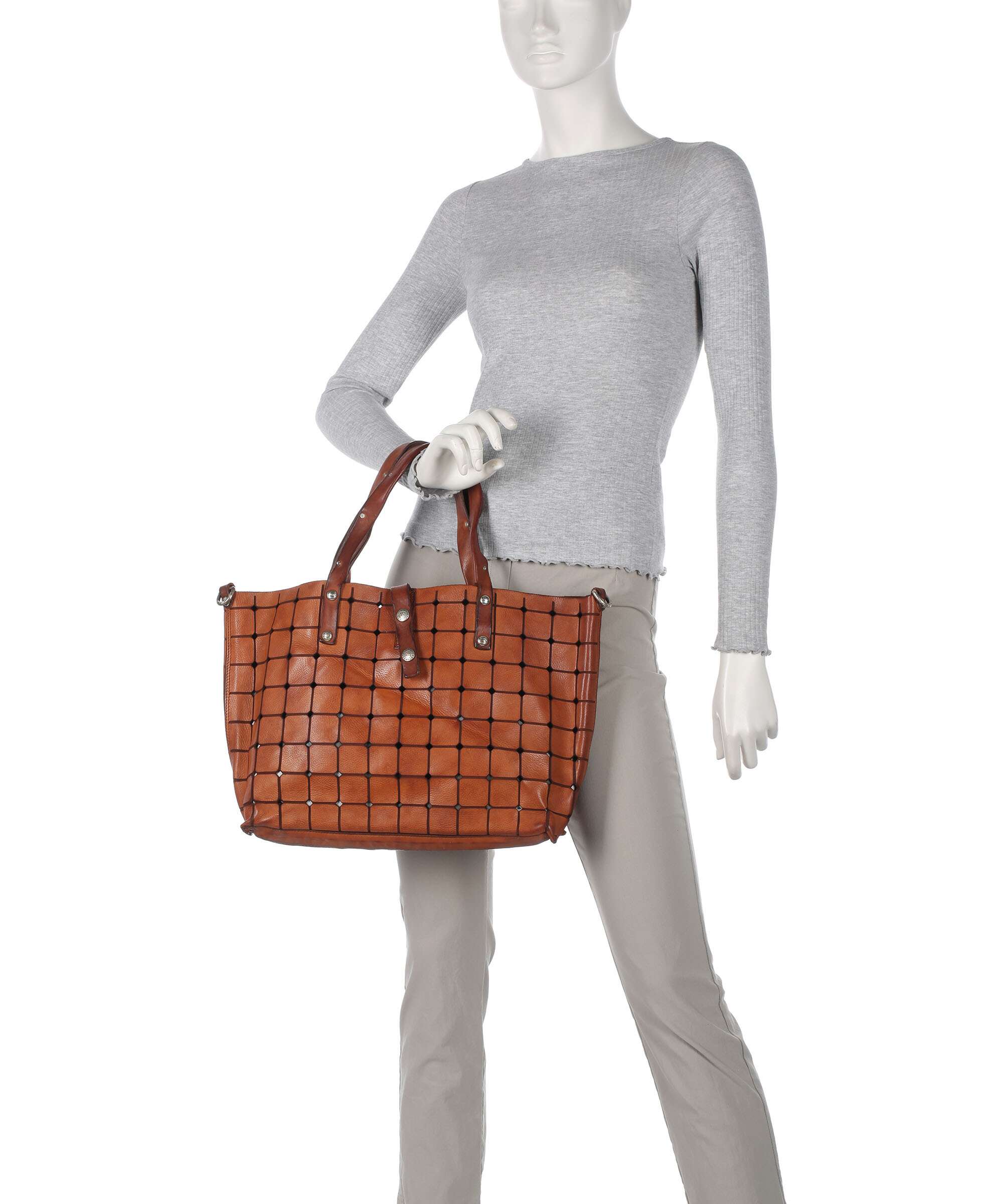 Campomaggi Torba na zakupy cognac - Image 3