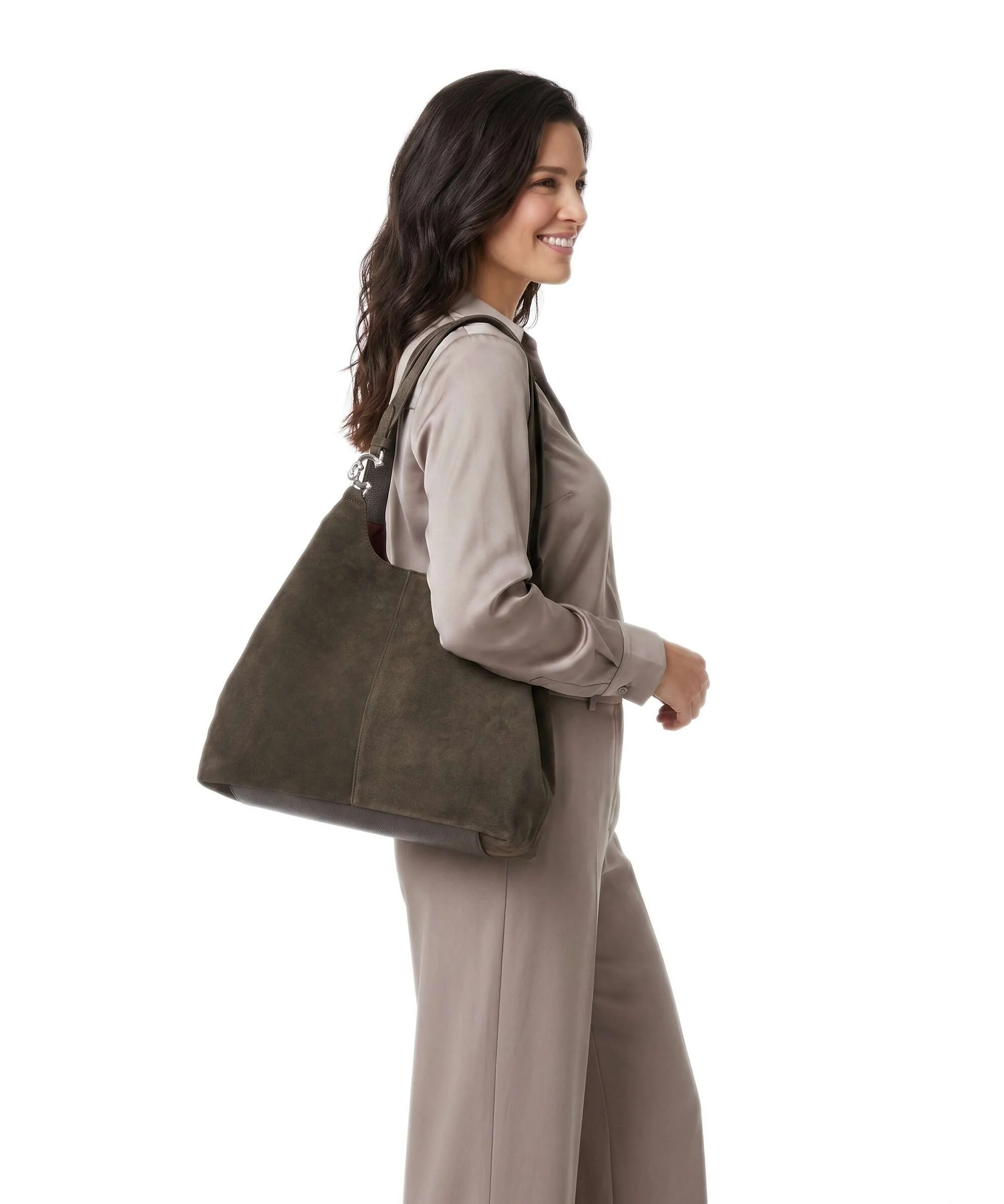 Coccinelle C-Easy Suede Torebka worek fango - Image 3