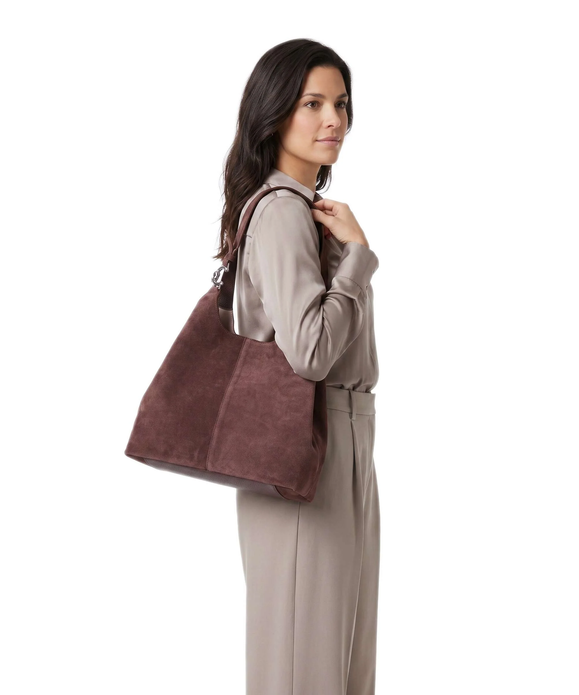 Coccinelle C-Easy Suede Torebka worek berry - Image 3