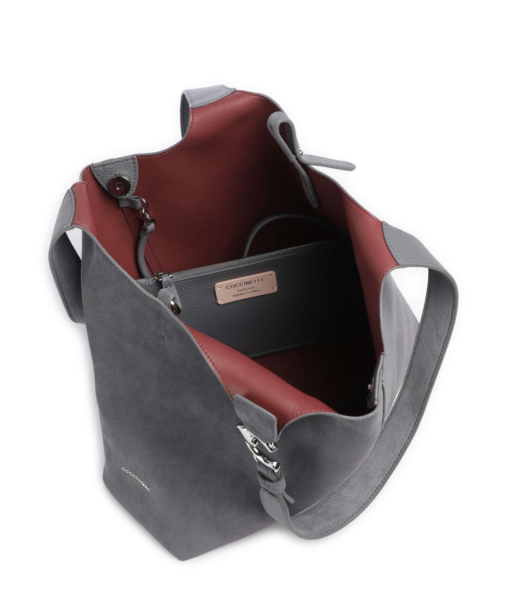 Coccinelle C-Easy Suede Torebka worek stove - Image 6