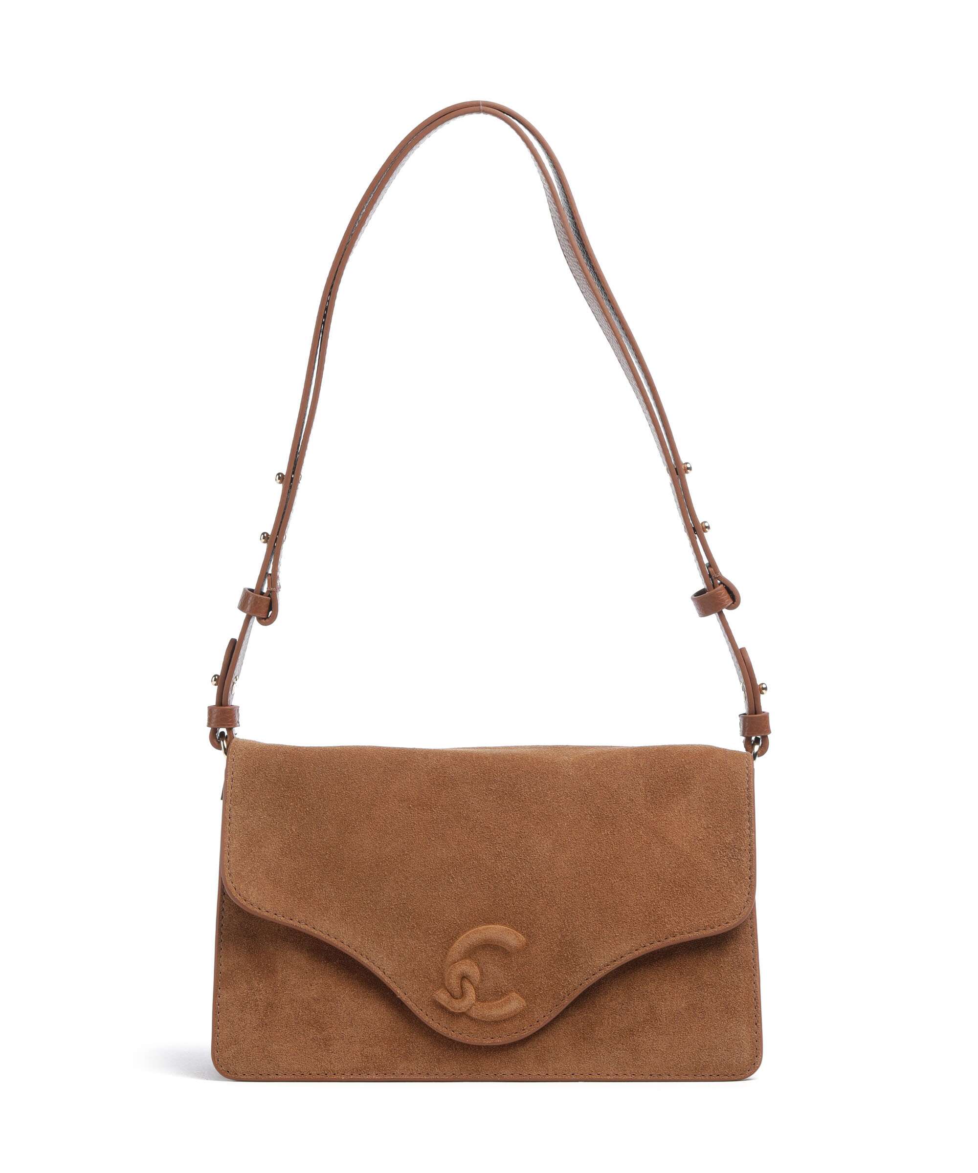 Coccinelle C-Me Softy Suede Torba na ramię cognac