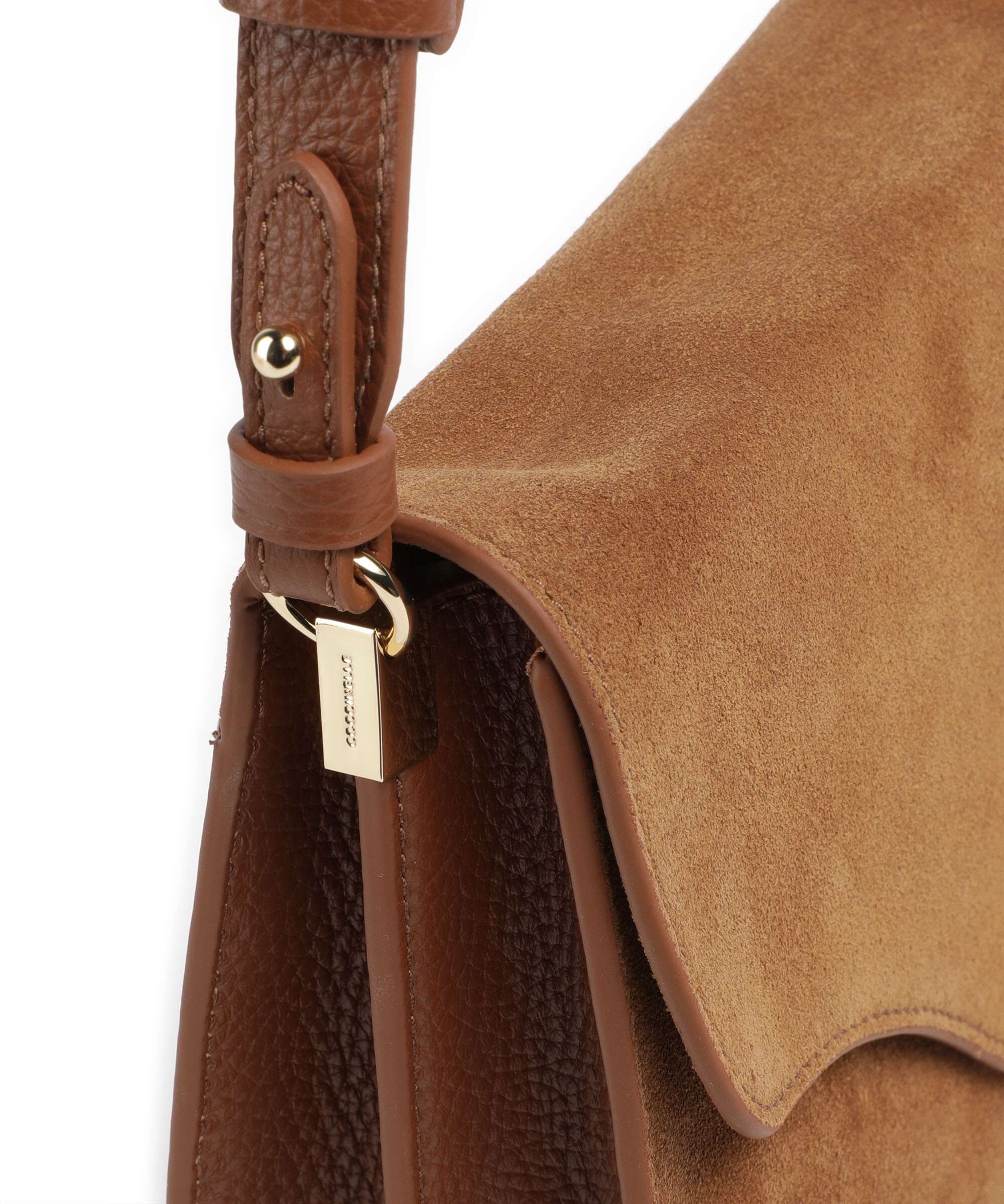 Coccinelle C-Me Softy Suede Torba na ramię cognac - Image 4