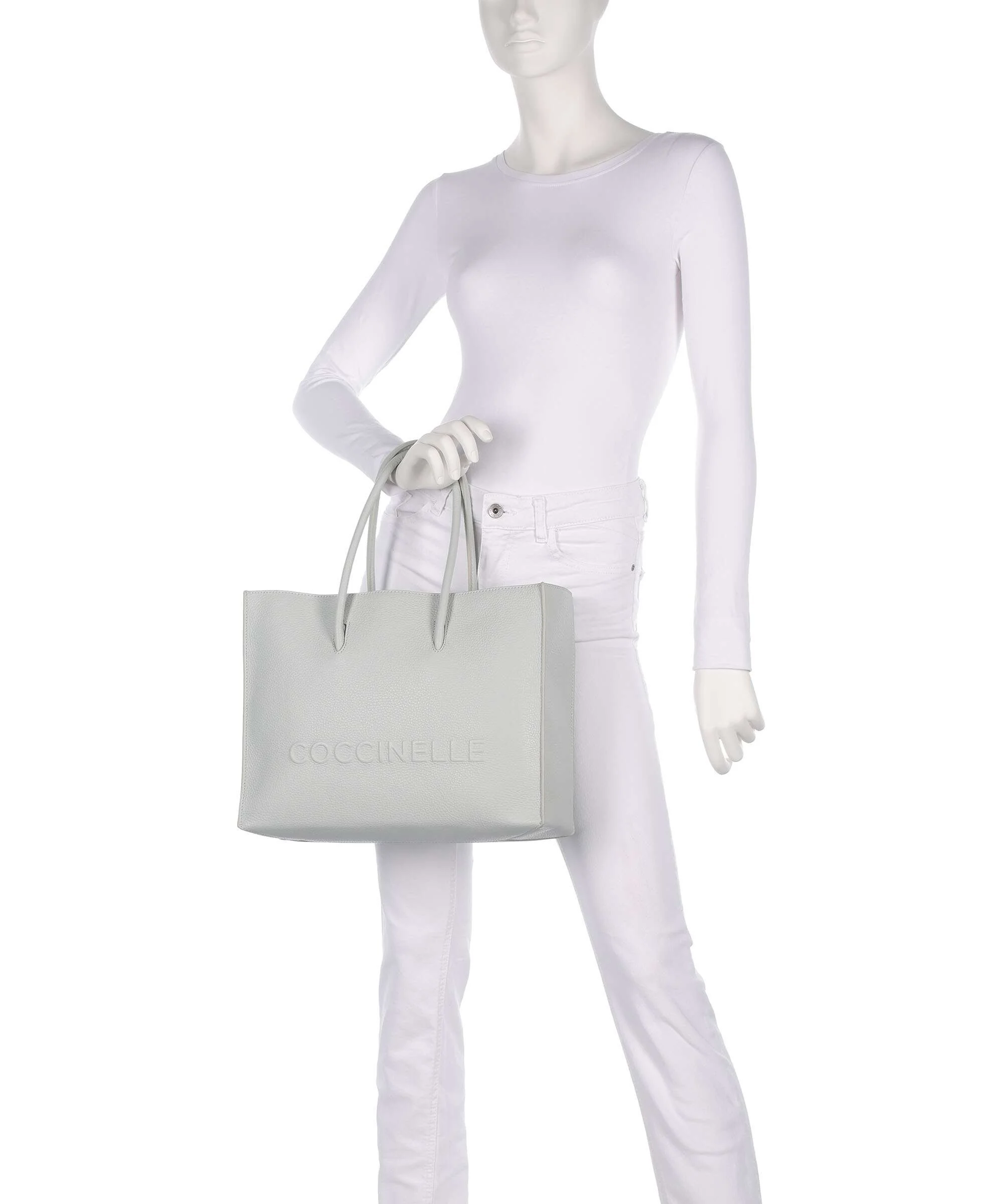 Coccinelle Myrtha Maxi Logo Torba na zakupy snow - Image 3