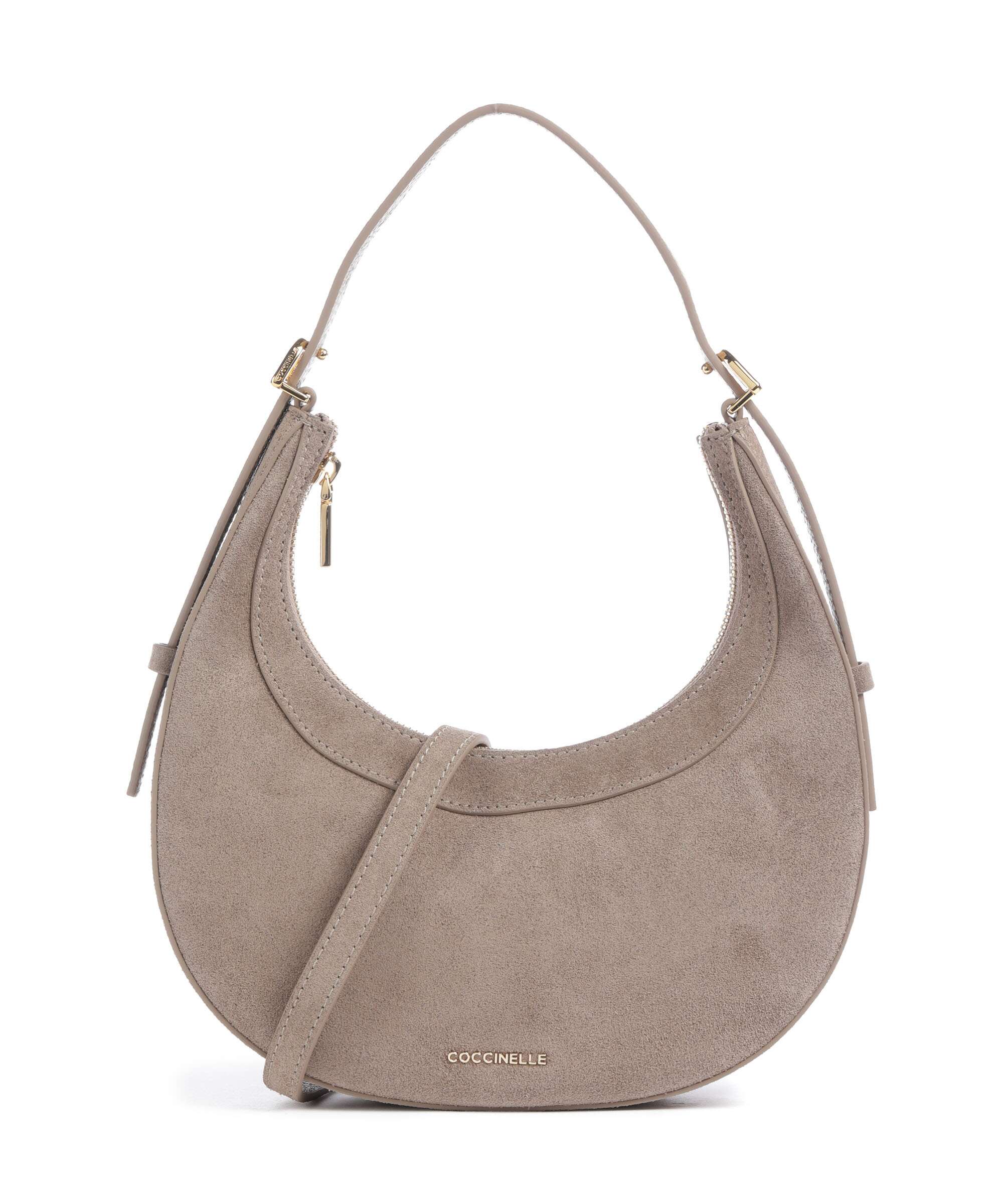 Coccinelle Whisper Suede Torba na ramię warm taupe
