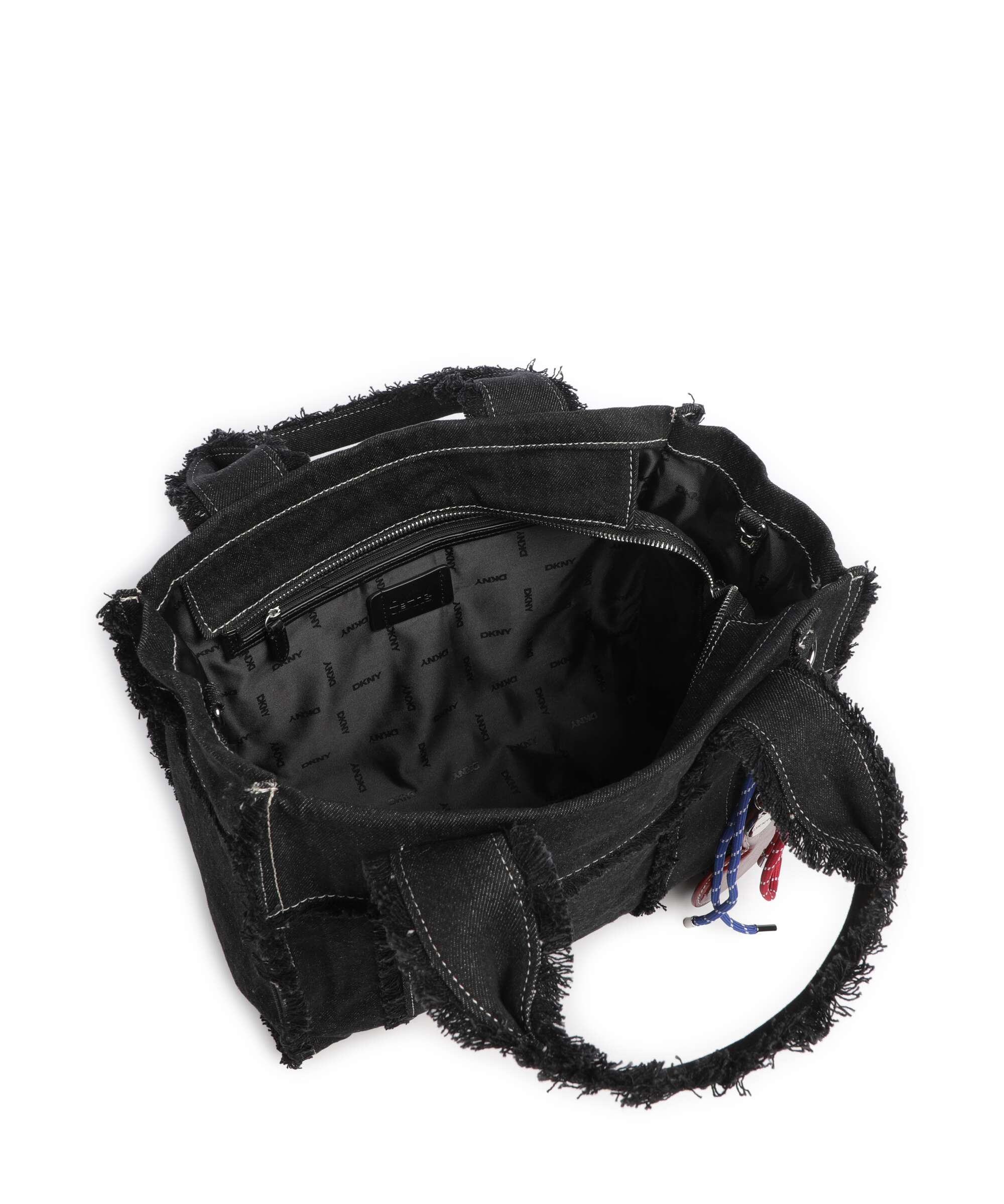 DKNY Barret Medium Torebka black denim - Image 6
