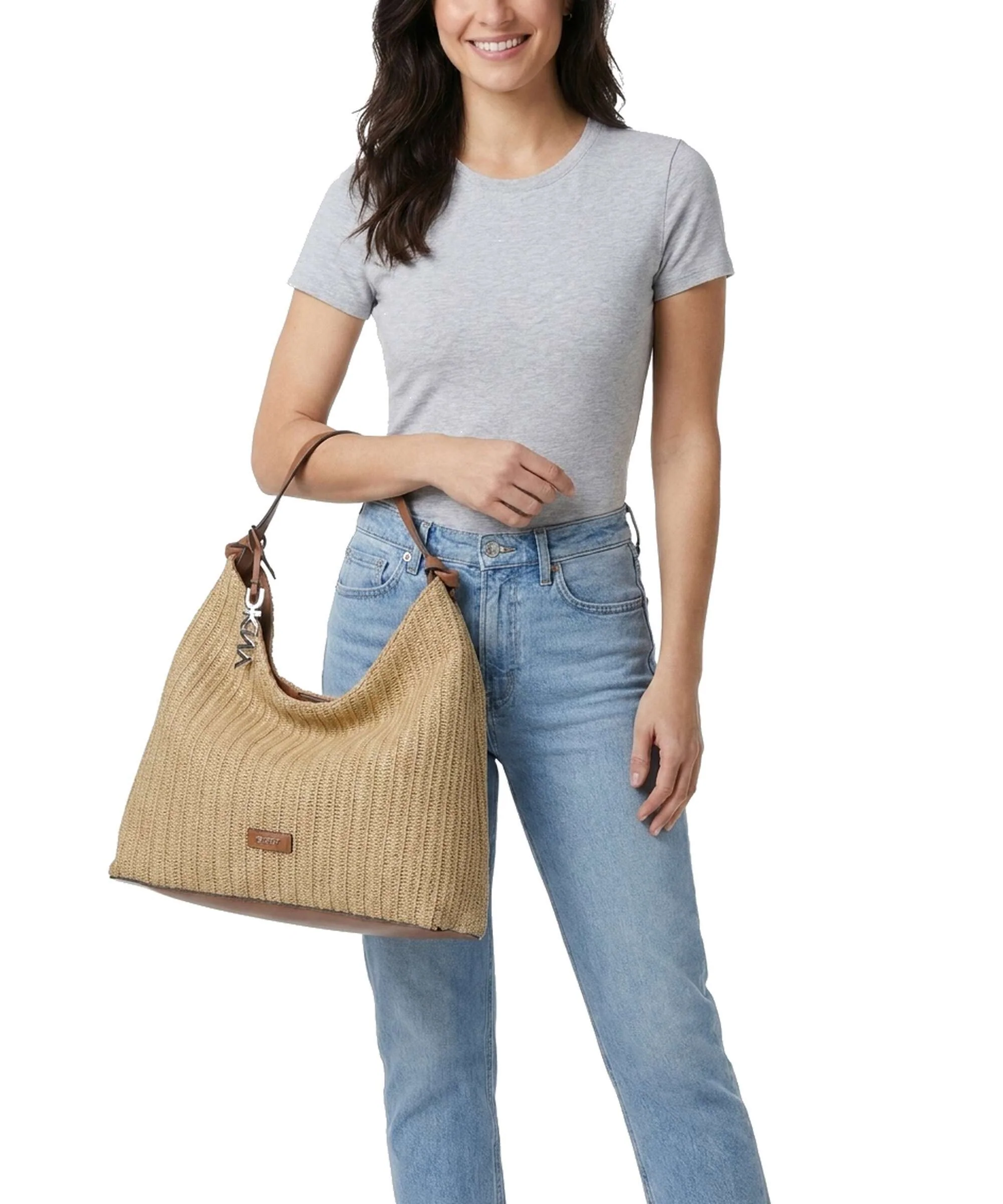 DKNY Paula Torebka worek natural/saddle - Image 3