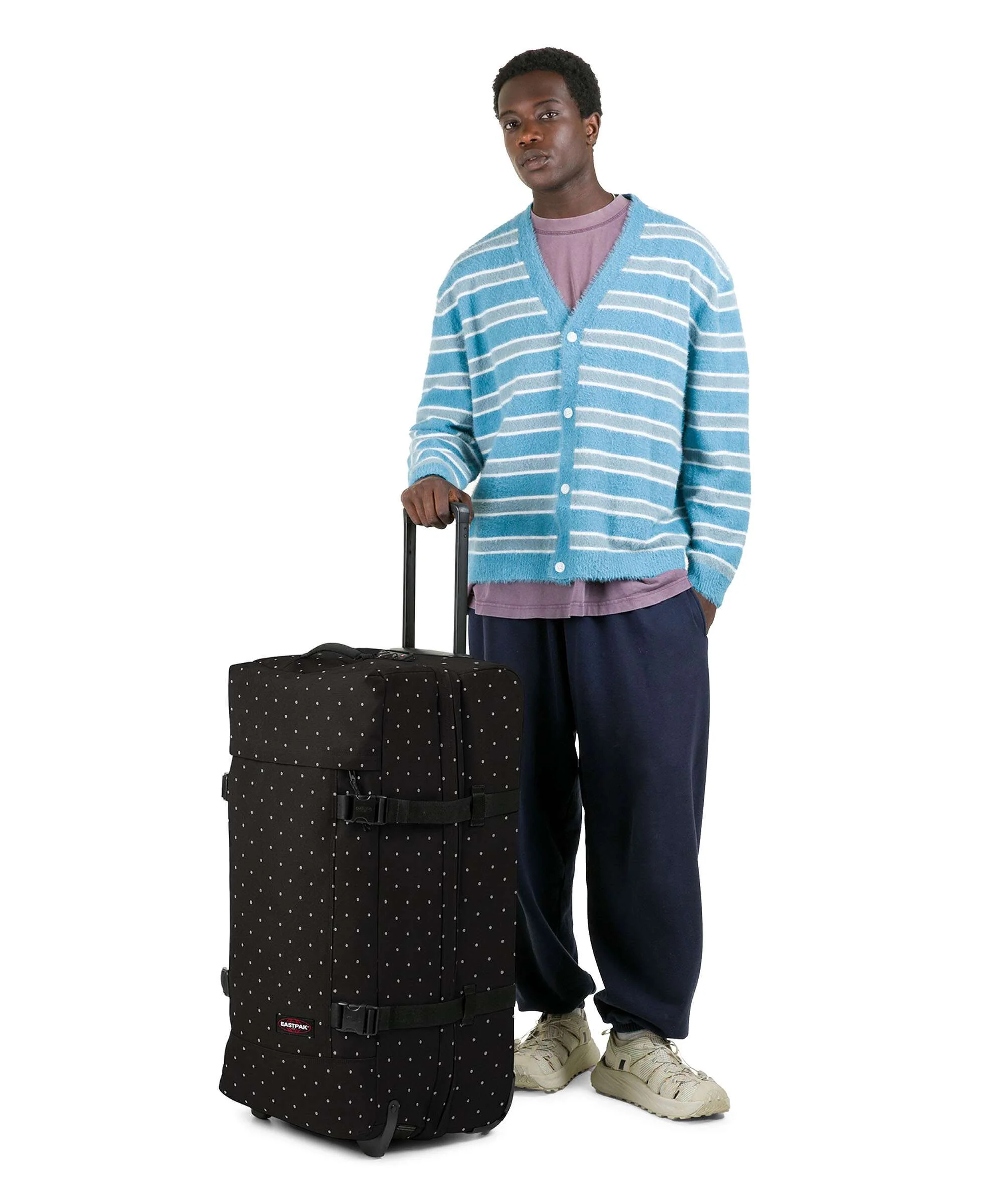 Eastpak Tranverz L Torba podróżna na kółkach dots black/silver - Image 3