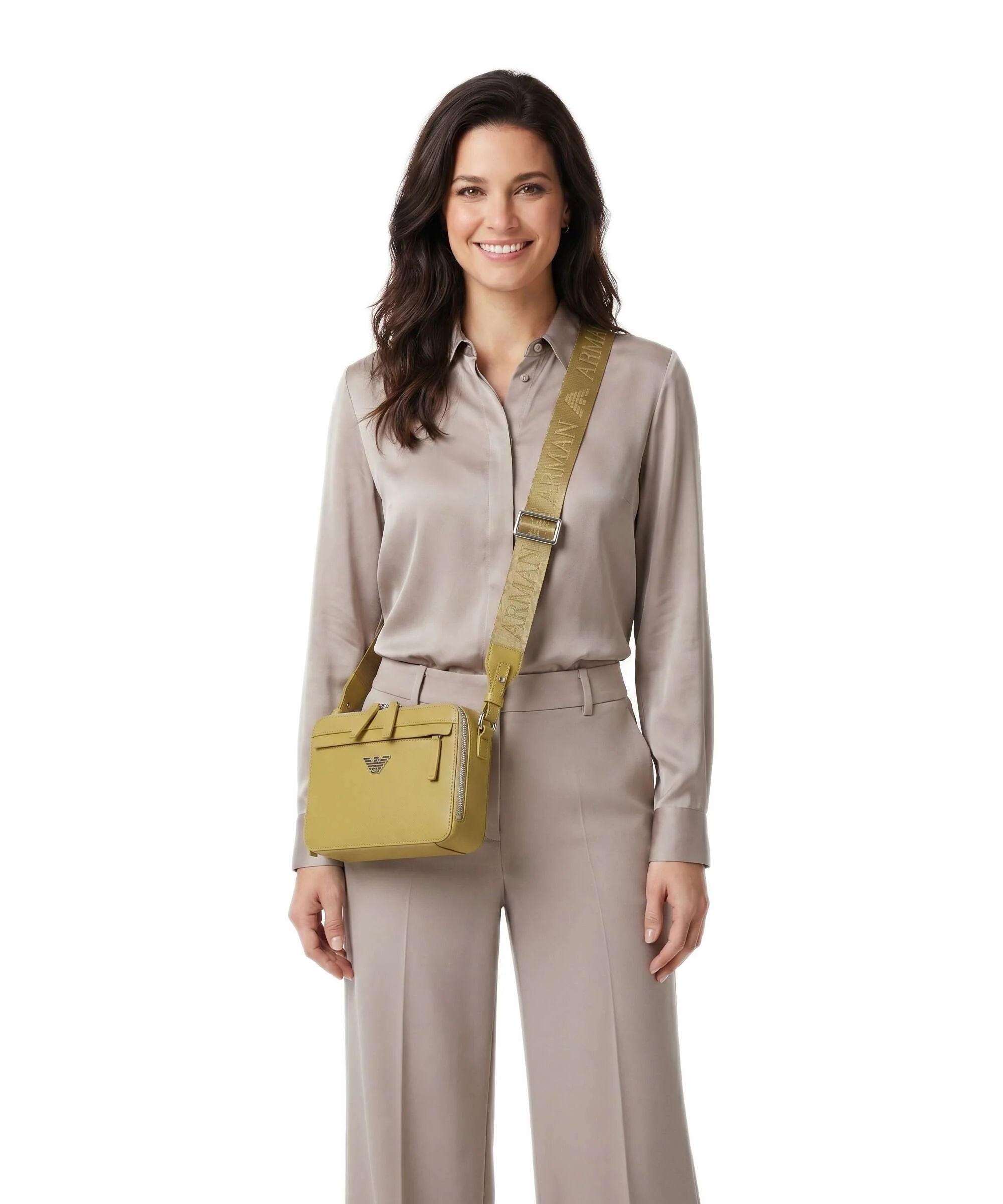 Emporio Armani Business Regenerated Torba przez ramię ecru olive - Image 3