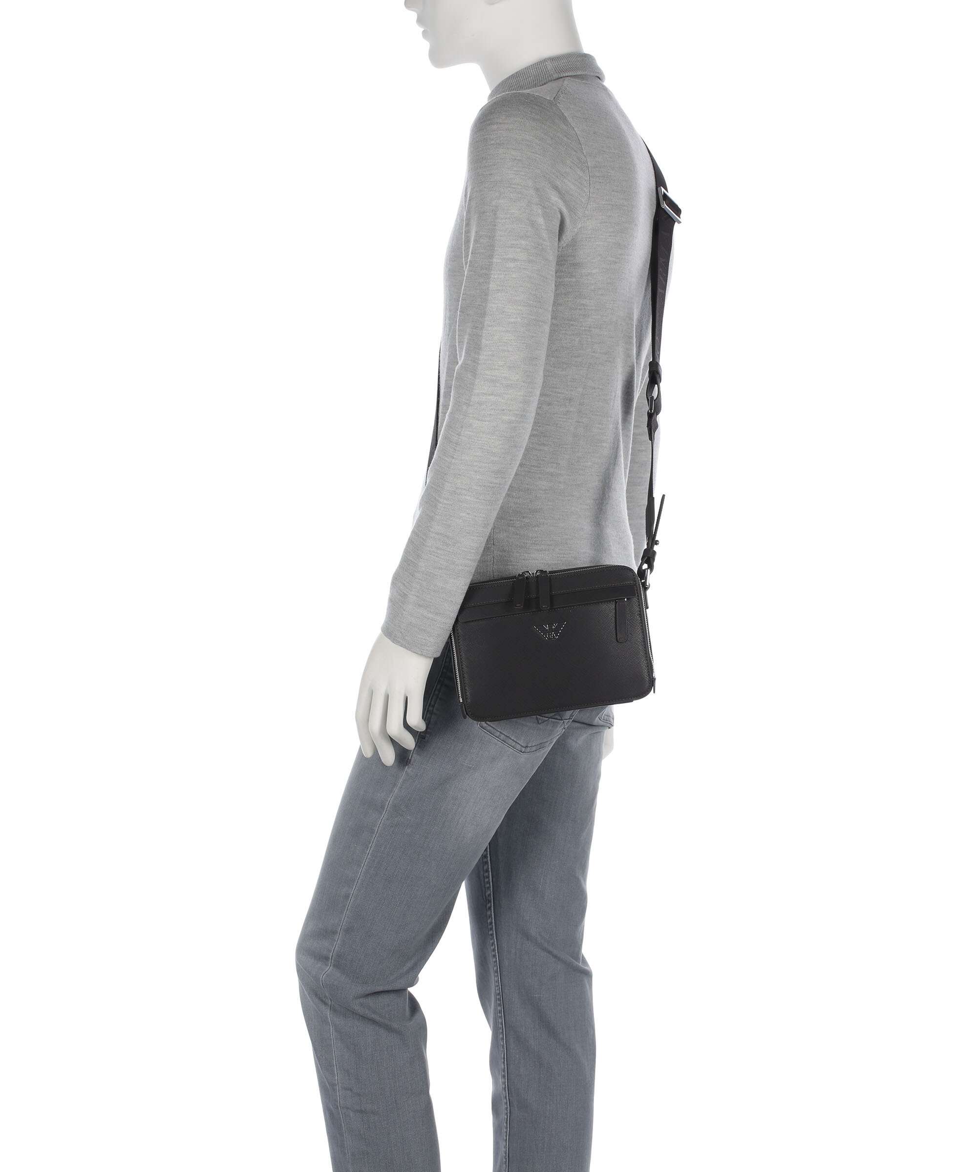 Emporio Armani Business Regenerated Torba przez ramię ebony - Image 4