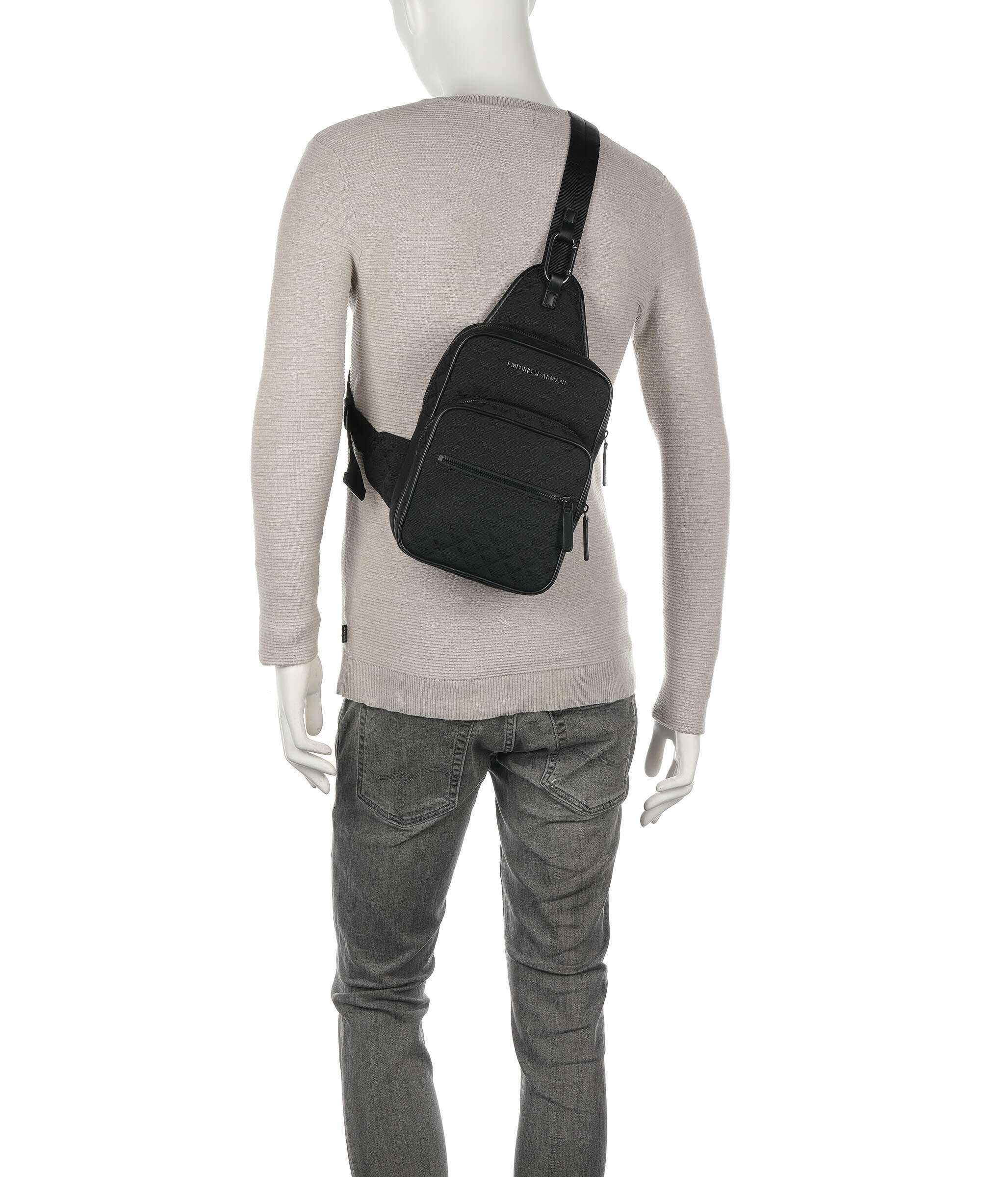 Emporio Armani Omnia Jacquard Plecak na jedno ramię black - Image 4