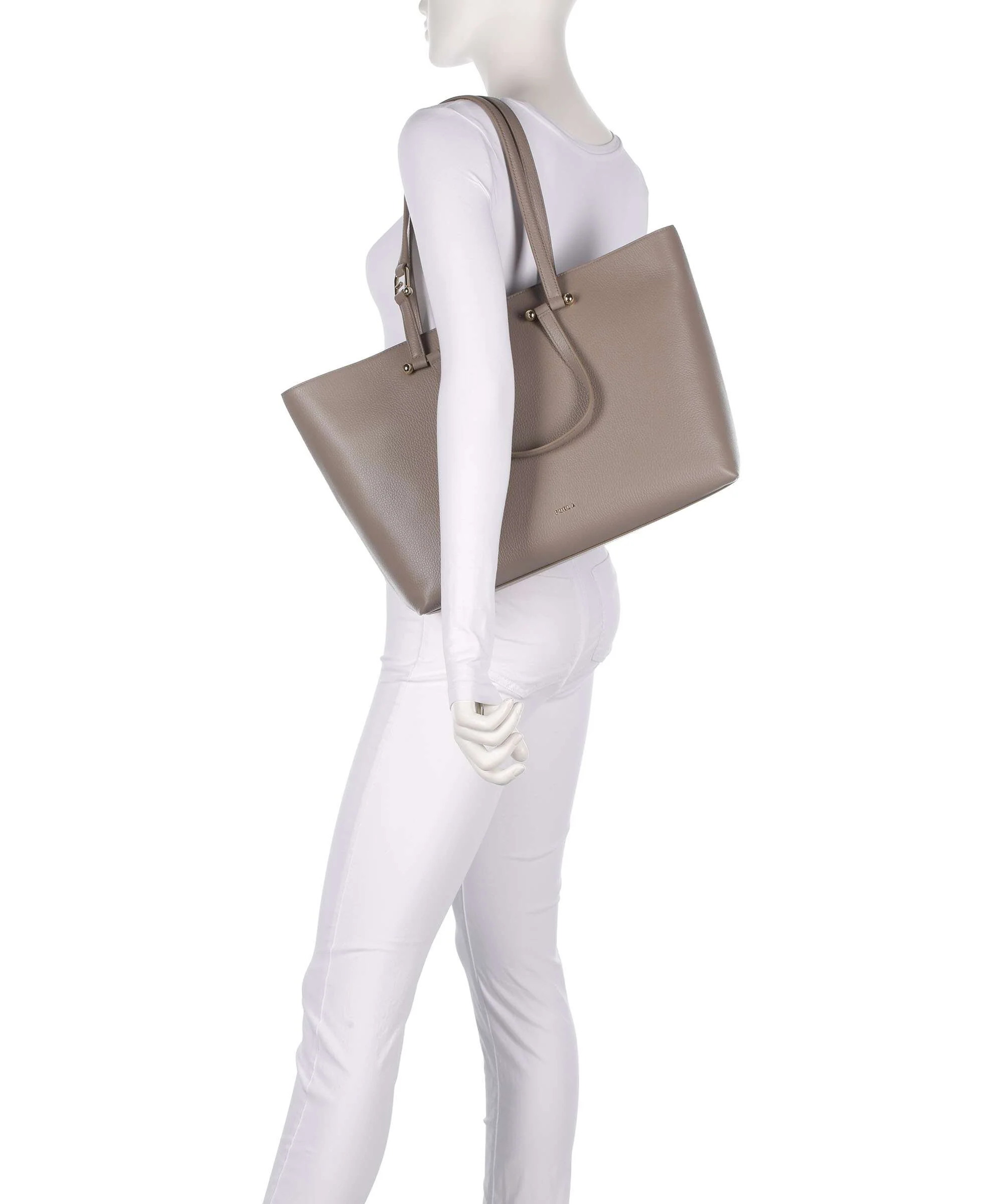 Furla Duetto L Torba na zakupy stucco gray - Image 3