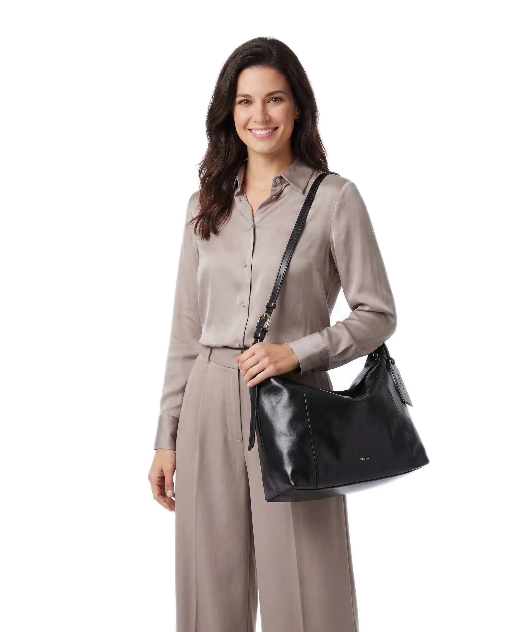 Furla Ginevra L Torebka worek nero - Image 3