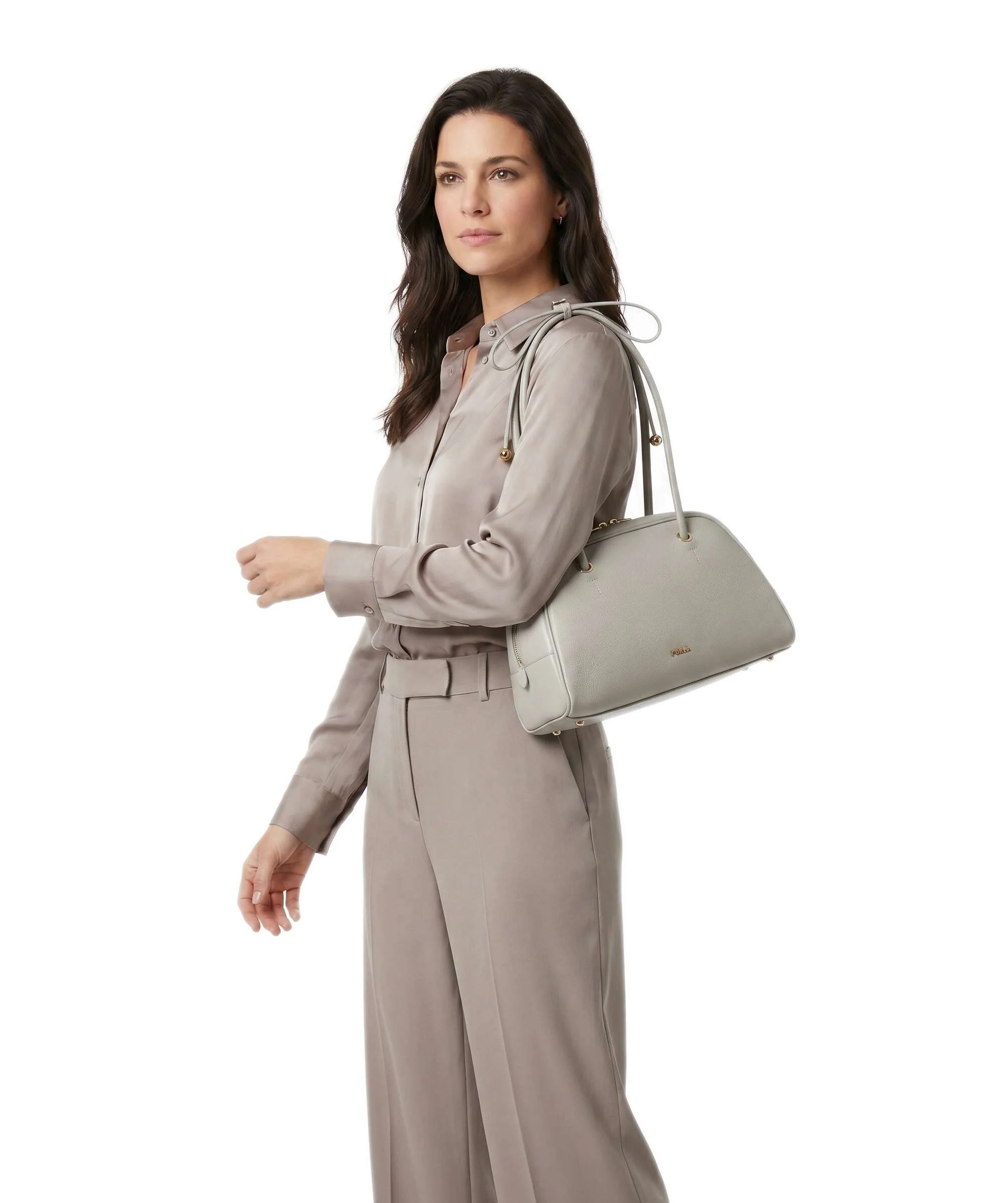 Furla Poppy M Torba na ramię stone gray - Image 3