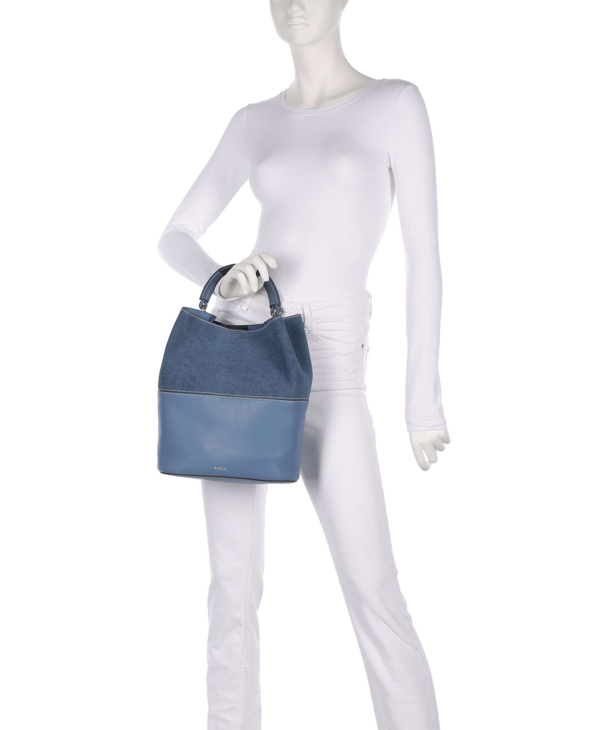 Furla Sfera S Torebka worek denim - Image 4