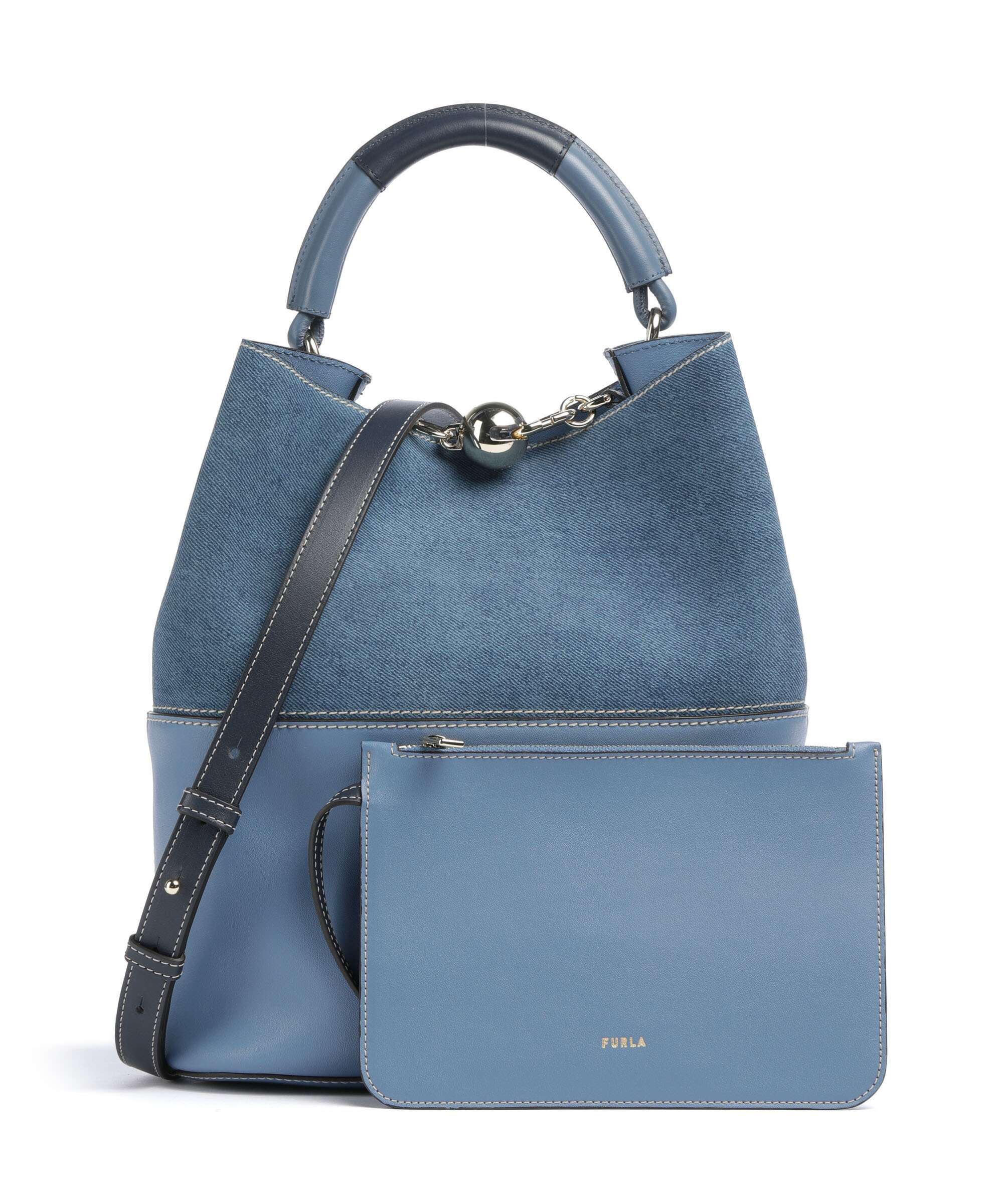 Furla Sfera S Torebka worek denim - Image 5