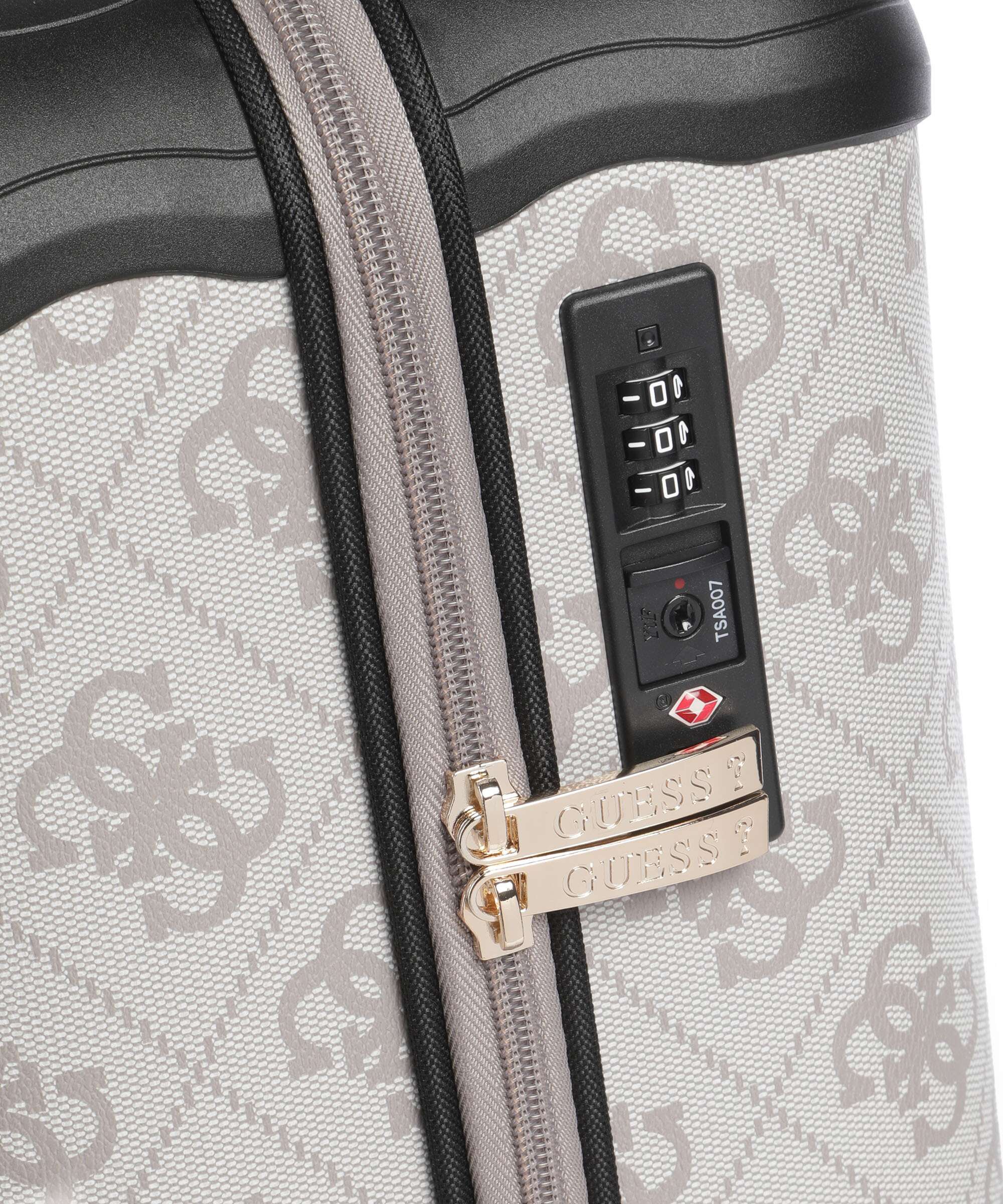 Guess Berta 4G Logo Walizka na 4 kołach dark taupe logo - Image 3