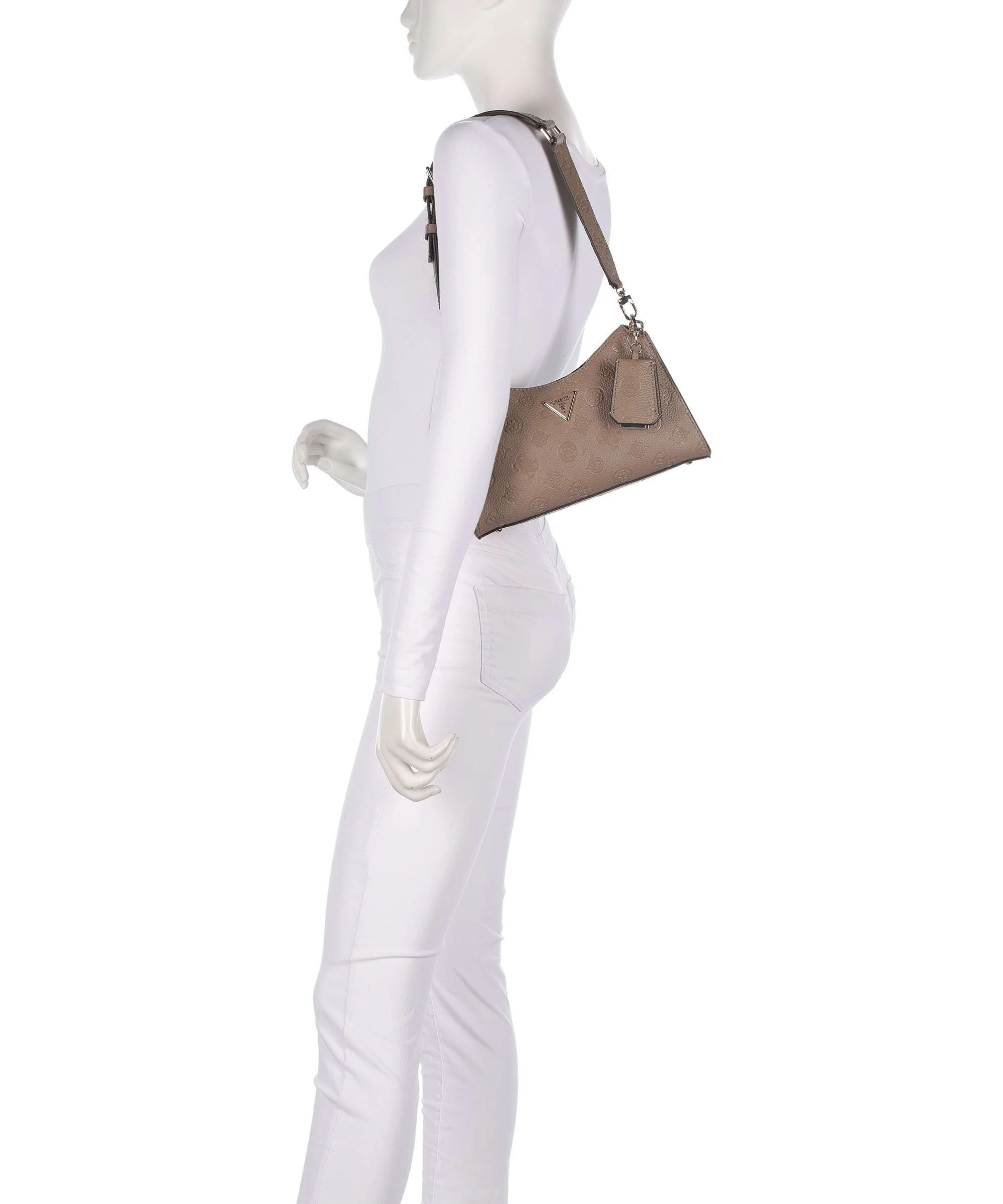 Guess Cresidia Torba na ramię dark taupe logo - Image 3