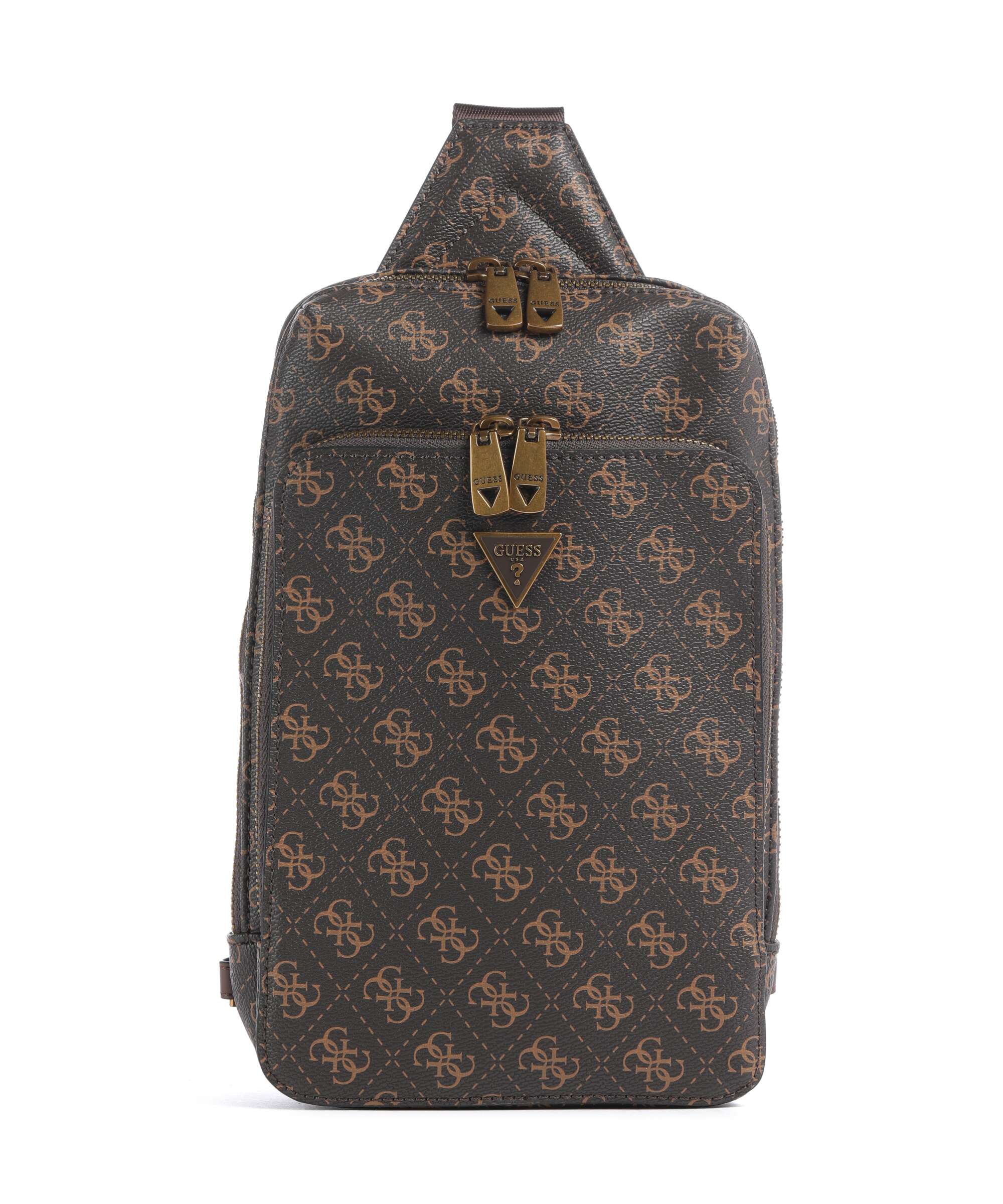 Guess Milano Plecak na jedno ramię brown/ochre/burgundy