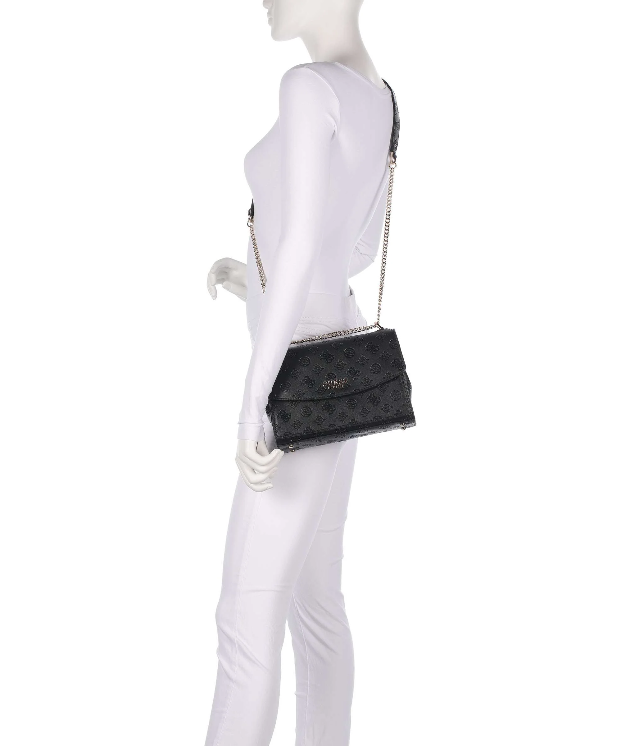 Guess Phoebe Peony Debossed Torba na ramię black logo - Image 3