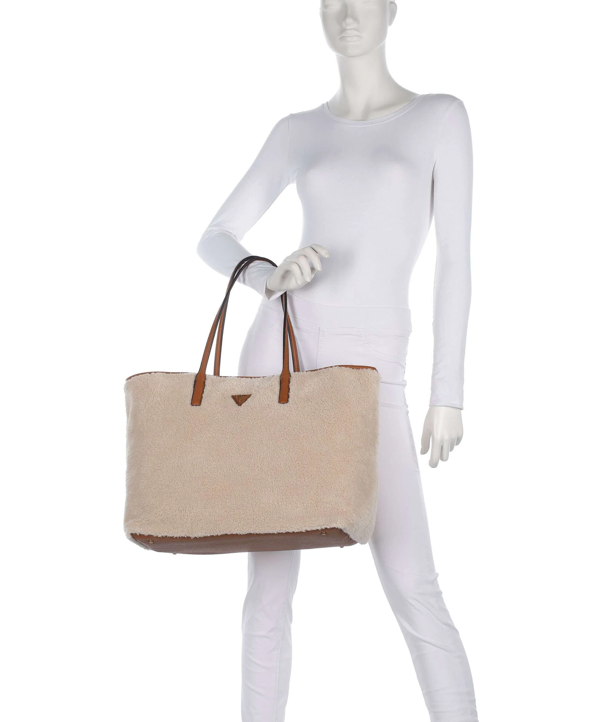 Guess Victtoria Large Torba na zakupy natural/cognac - Image 3
