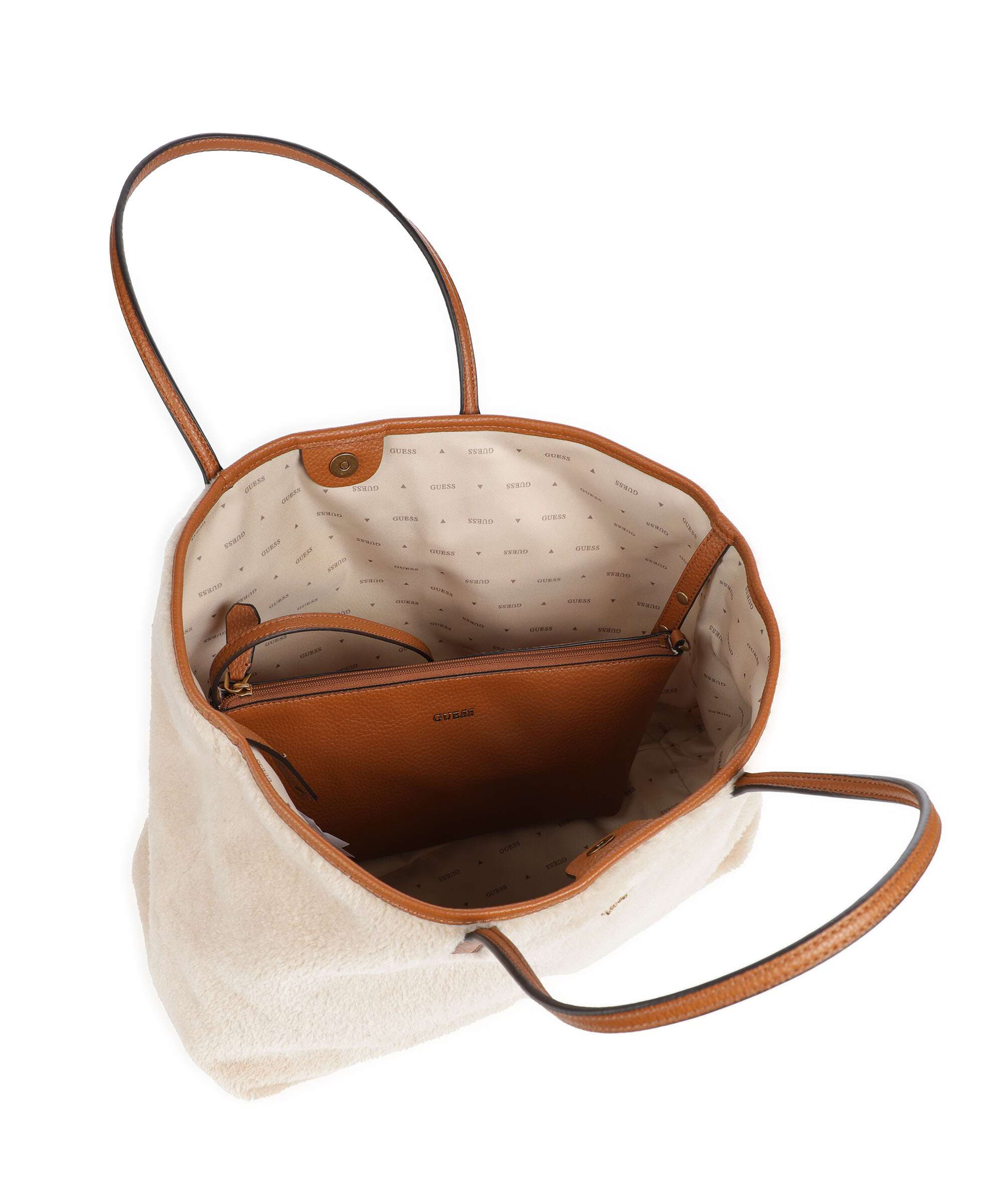 Guess Victtoria Large Torba na zakupy natural/cognac - Image 6