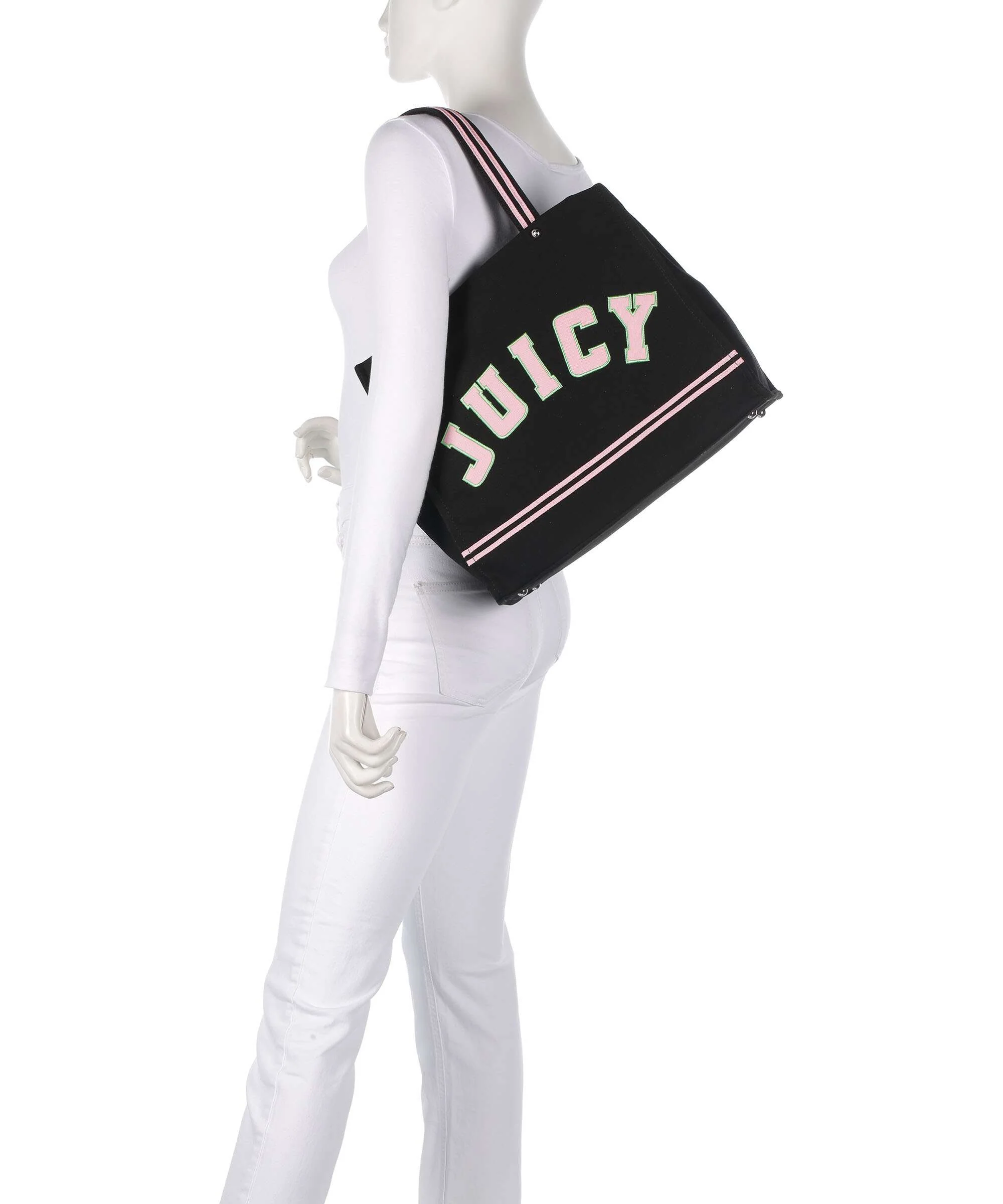 Juicy Couture Iris Patch Canvas L Torba na zakupy black/juicy pink - Image 3