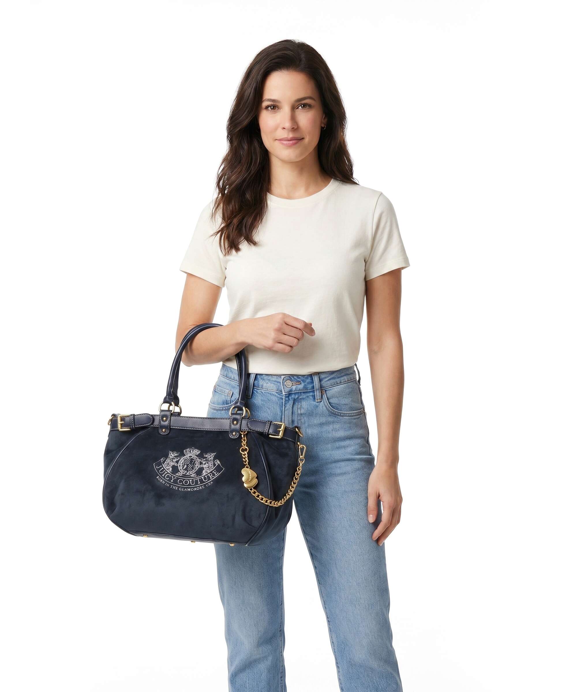 Juicy Couture Twig Narrative Velvet L Torba na zakupy blue depths - Image 3